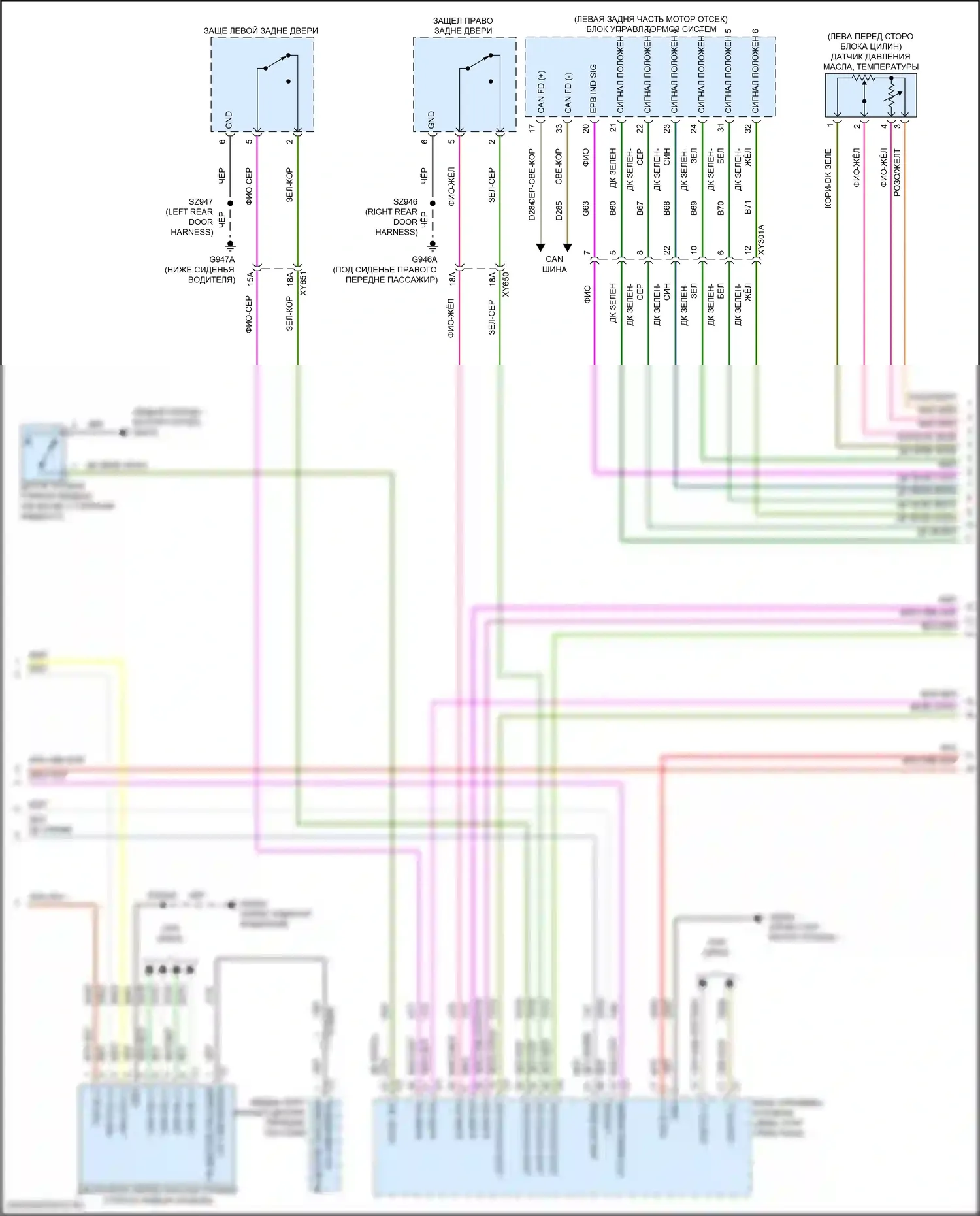 Wagoneer Jeep WS (2021-2024): Электросхема приборной панели (2 из 3) 