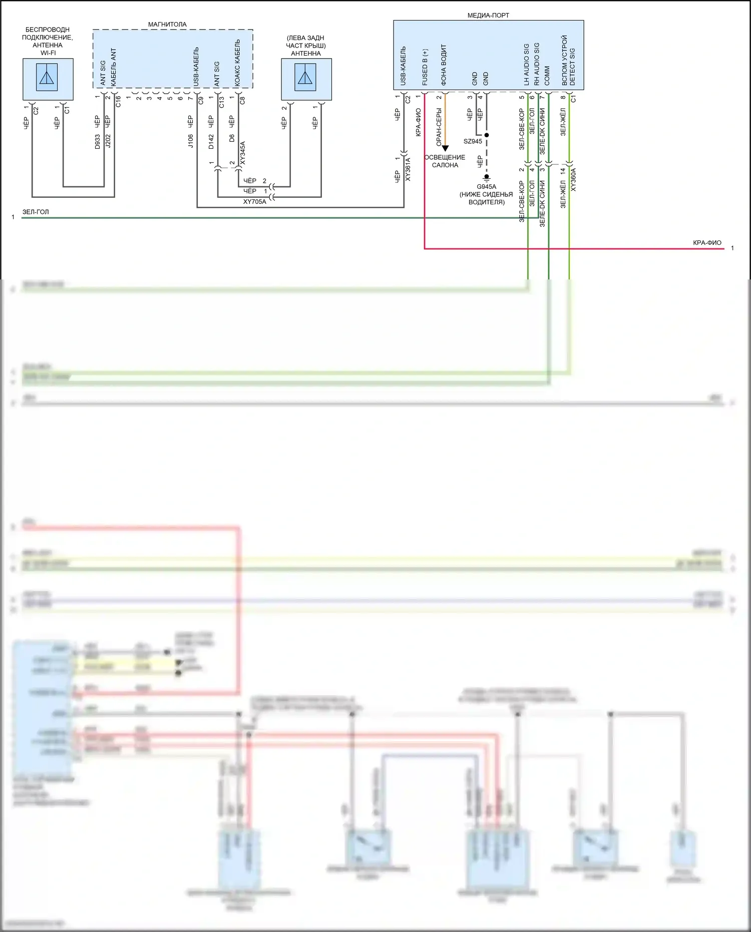 Wagoneer Jeep WS (2021-2024): Электросхема навигации, базовая (2 из 4) 