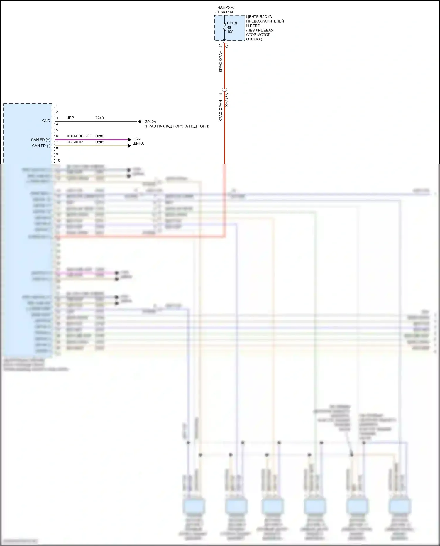 Wagoneer Jeep WS (2021-2024): Электросхема парктроника, премиум (1 из 2) 