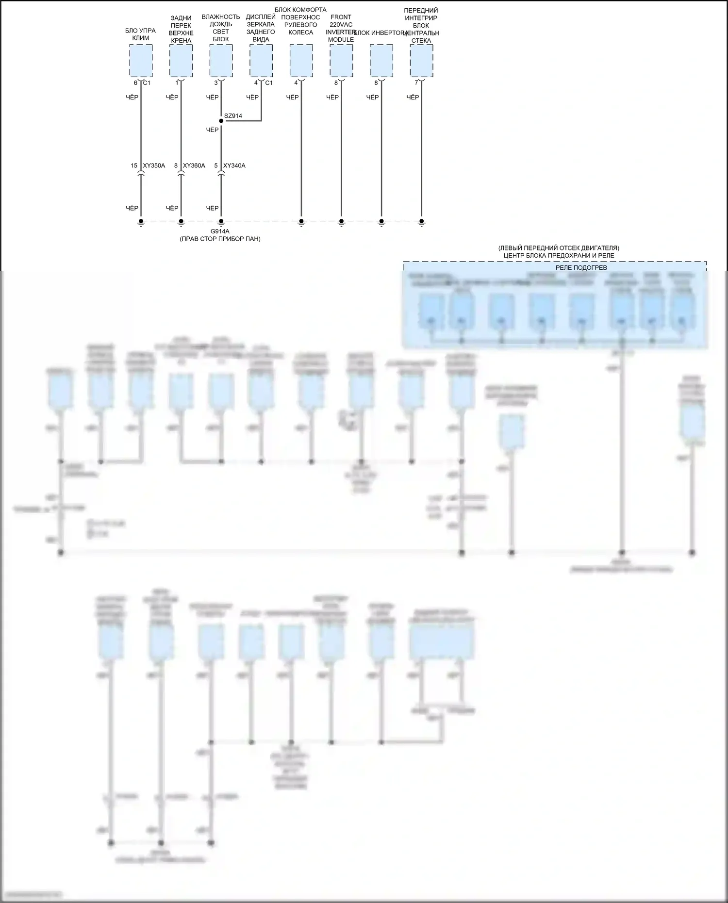 Wagoneer Jeep WS (2021-2024): Электросхема разводки массы (3 из 8) 