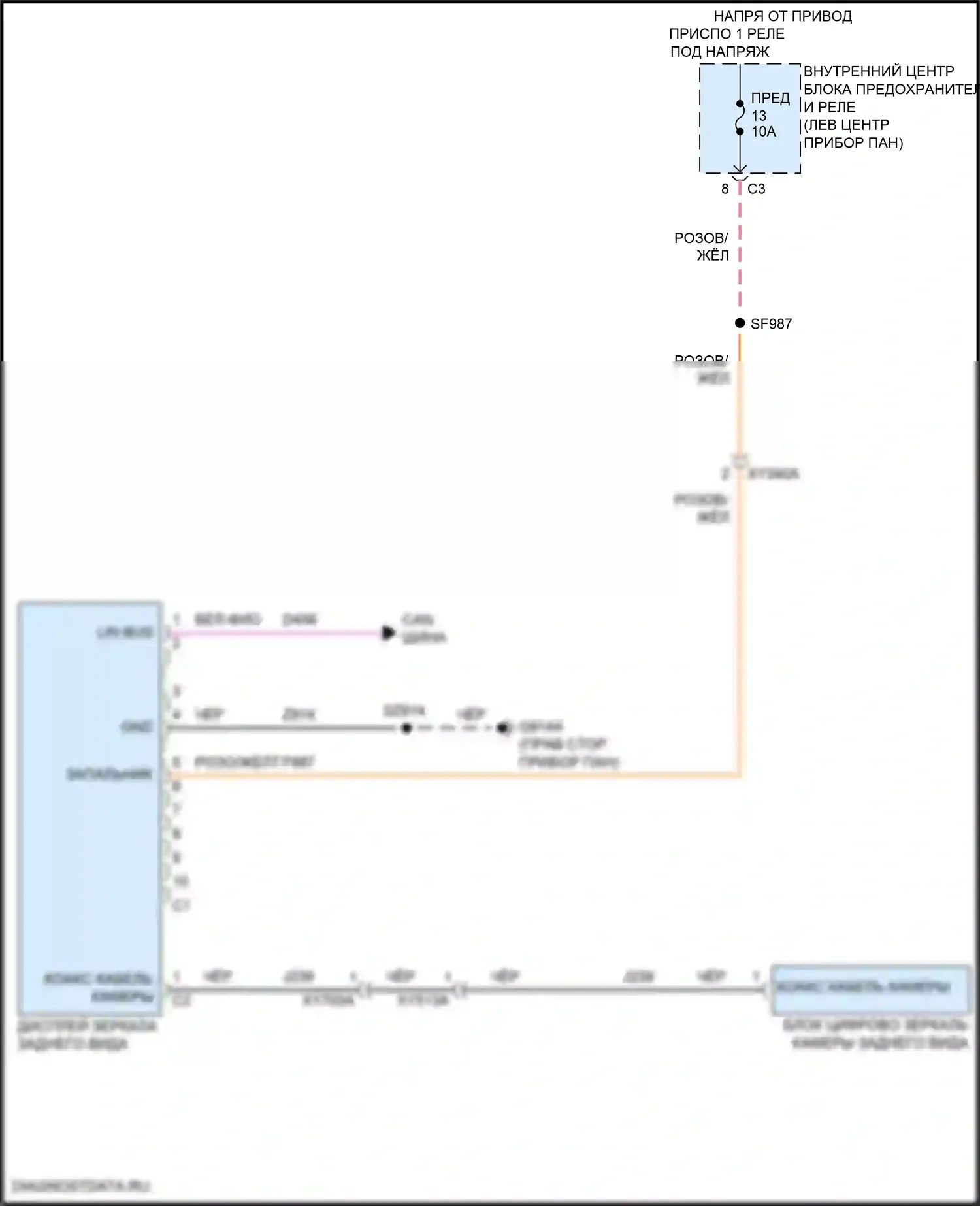 Wagoneer Jeep WS (2021-2024): Электросхема автоматического дневного/ночного зеркала 