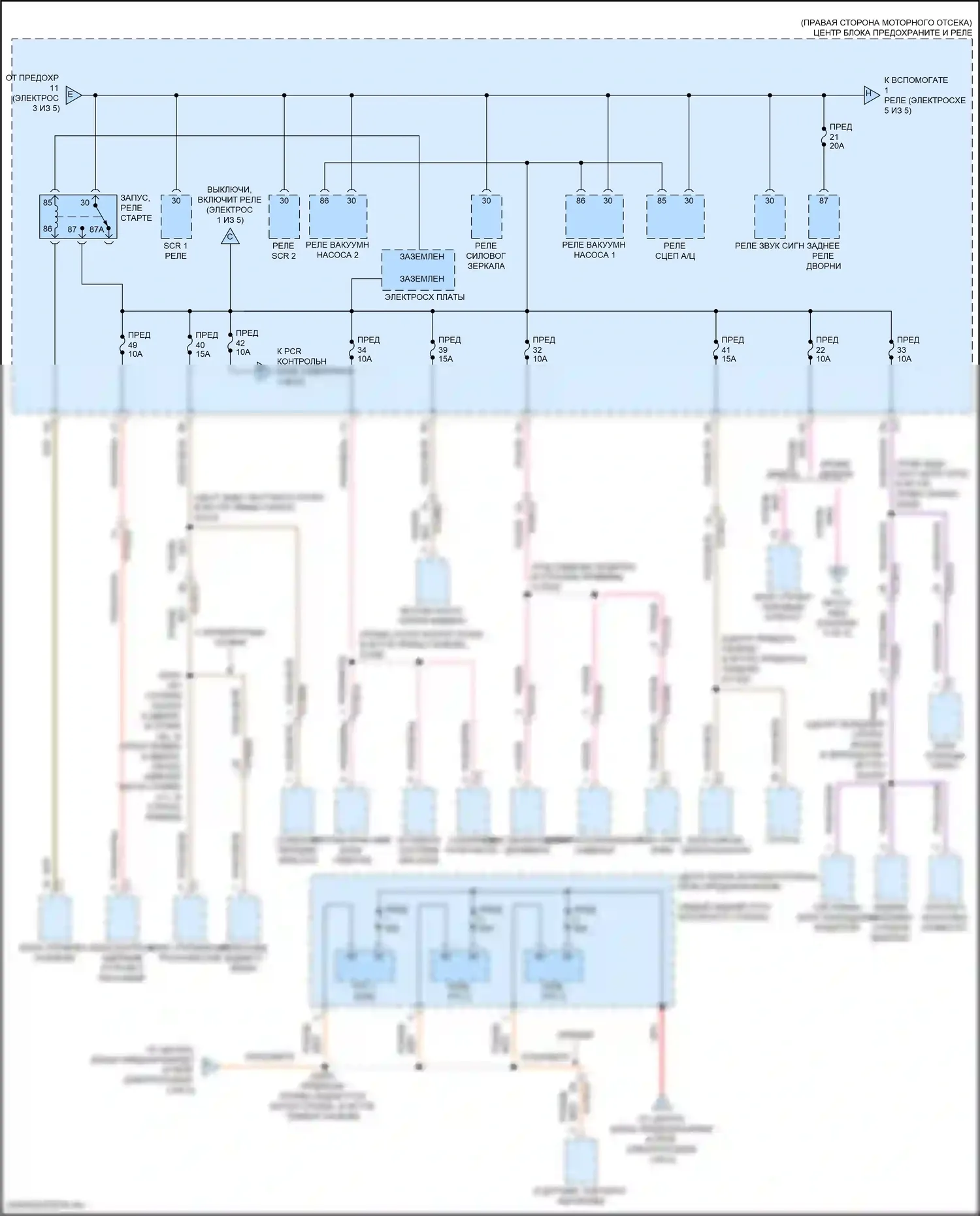 Wrangler Jeep IV (2018-2024): Электросхема блока предохранителей реле (4 из 5) 