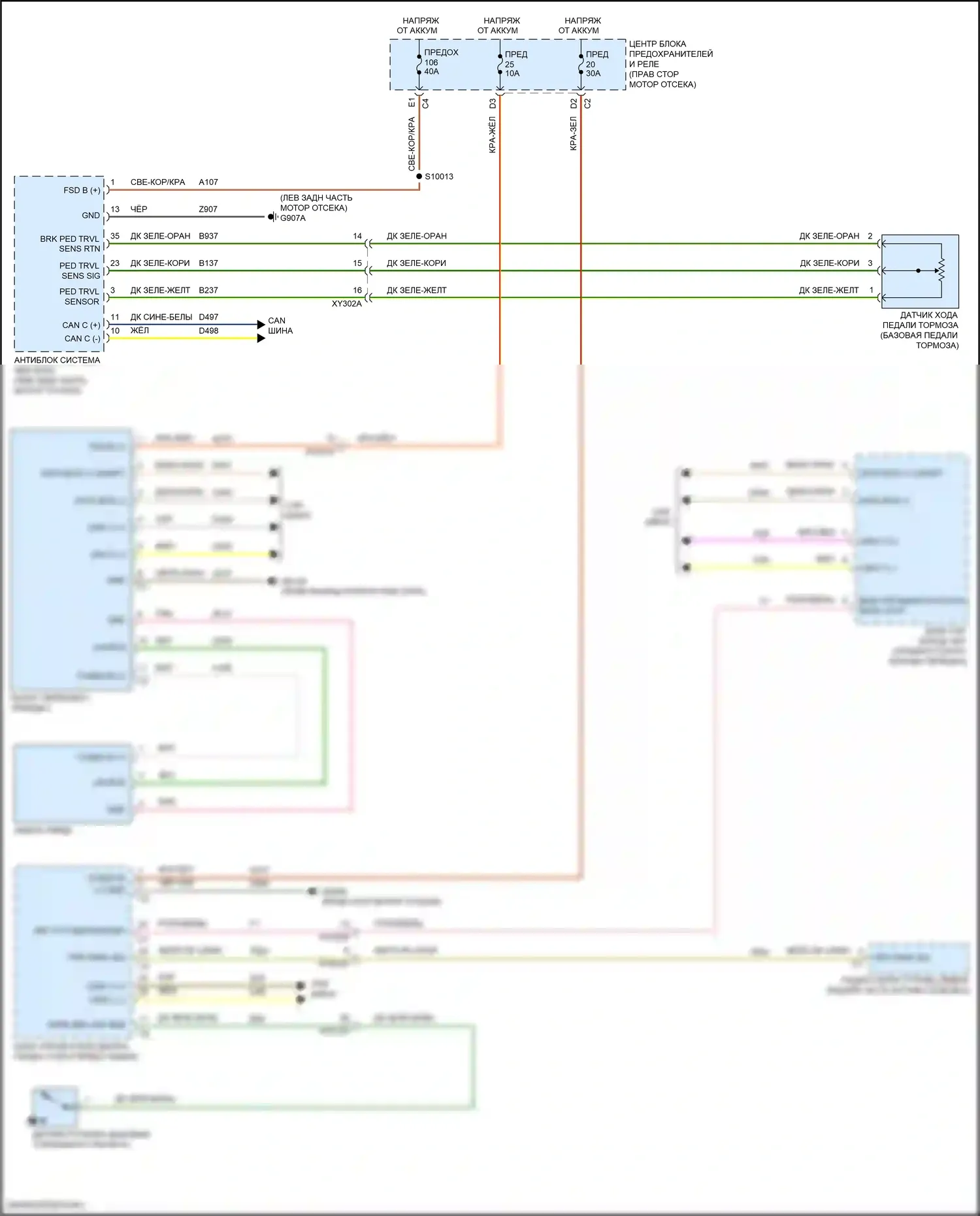 Wrangler Jeep IV (2018-2024): Электросхема блокировки селектора 