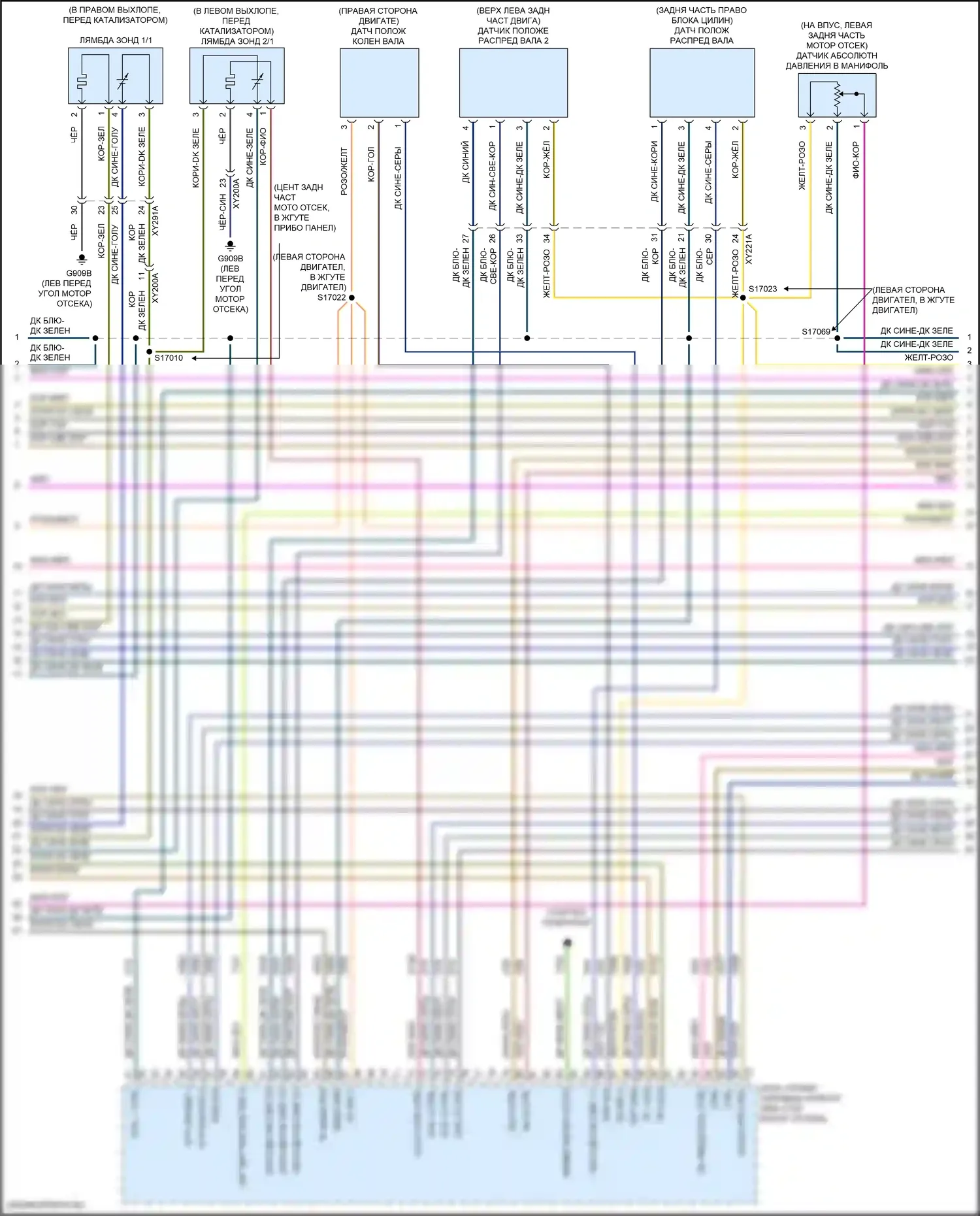 Wrangler Jeep IV (2018-2024): Электросхема двигатель 3.6л гибрид, электросхема органов управления двигателем (2 из 6) 