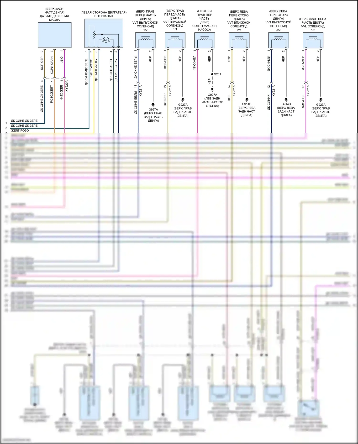 Wrangler Jeep IV (2018-2024): Электросхема двигатель 3.6л гибрид, электросхема органов управления двигателем (3 из 6) 