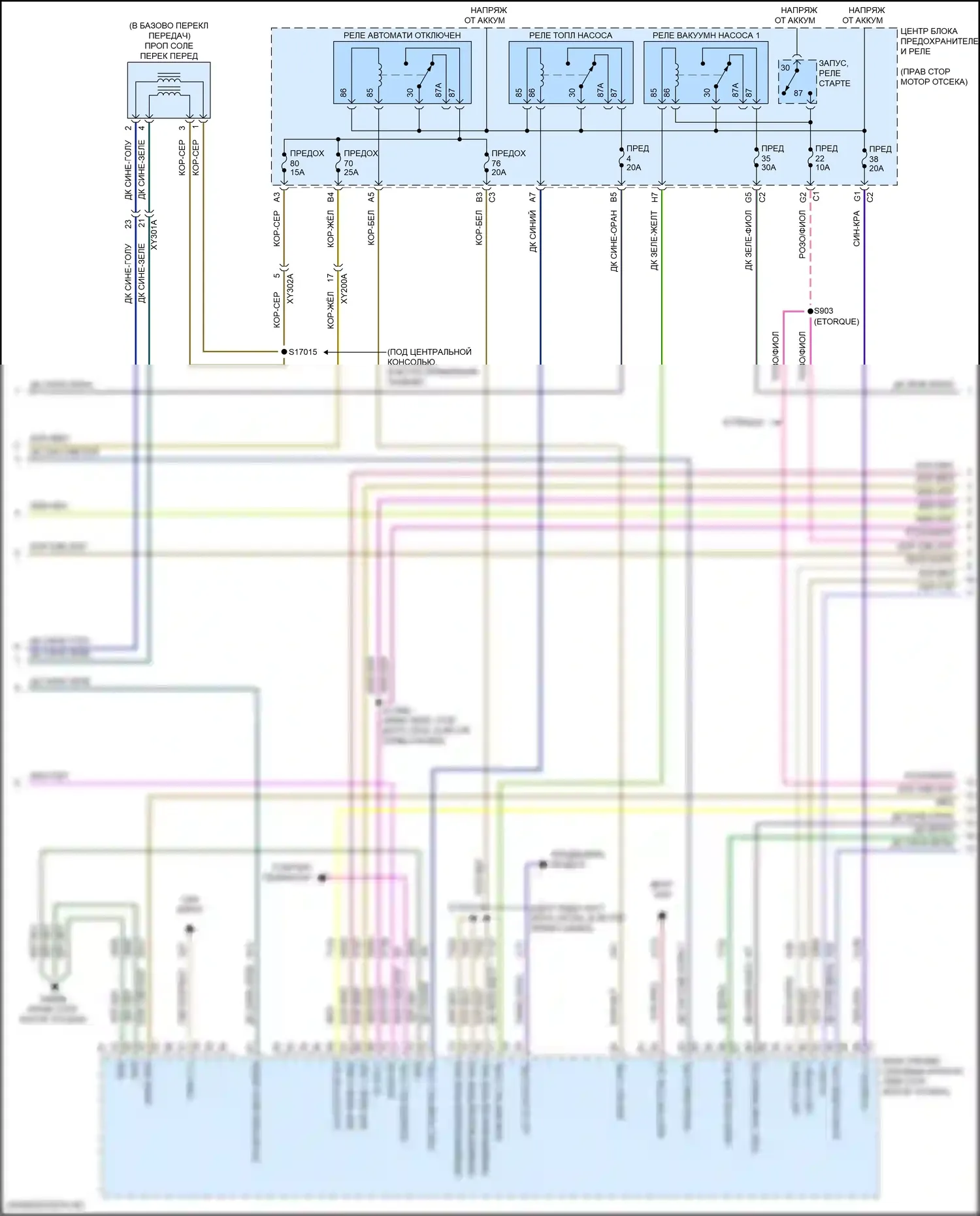 Wrangler Jeep IV (2018-2024): Электросхема двигатель 3.6л гибрид, электросхема органов управления двигателем (5 из 6) 