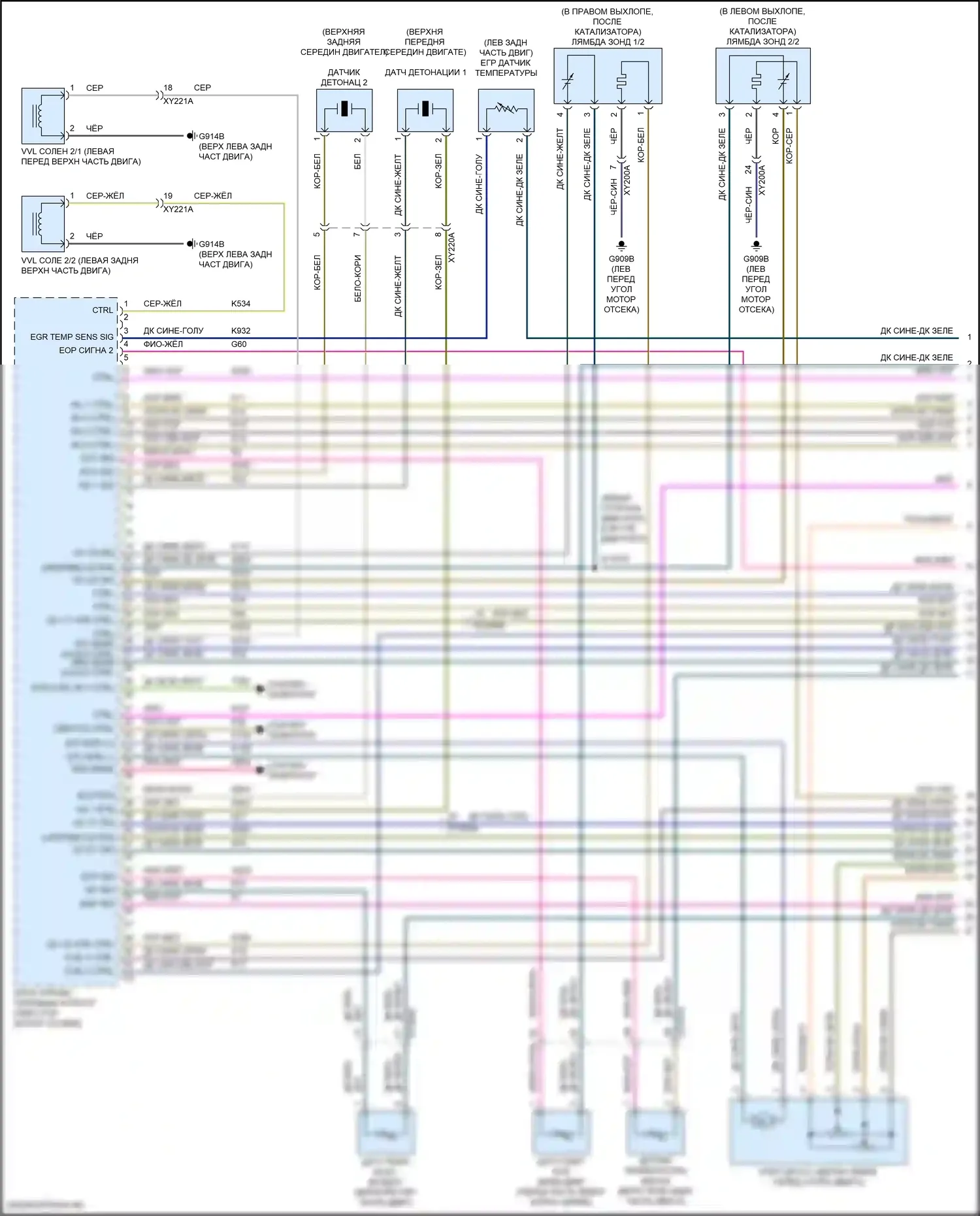 Wrangler Jeep IV (2018-2024): Электросхема двигателя 3.6л, электросхема органов управления двигателем (1 из 6) 