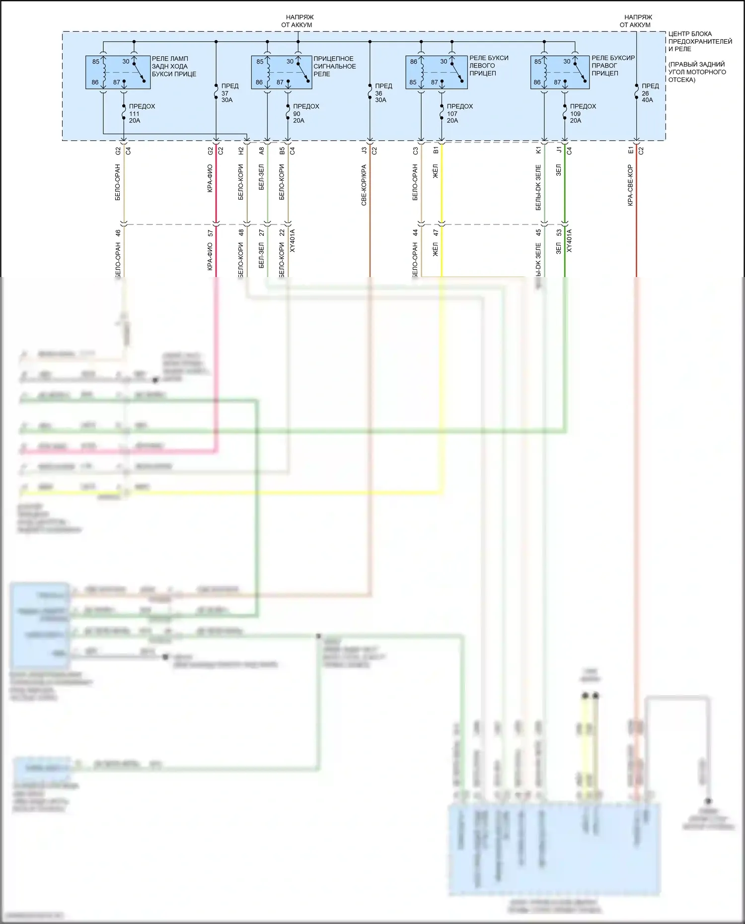 Wrangler Jeep IV (2018-2024): Электросхема буксировки прицепа 