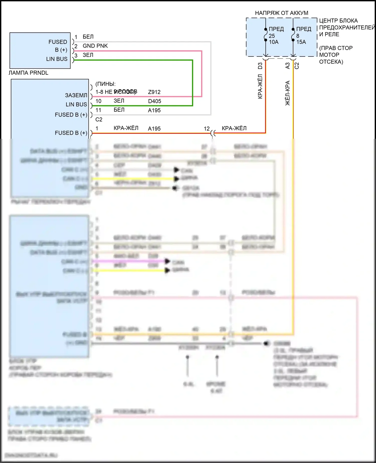Wrangler Jeep IV (2018-2024): 3,6л, электросхема автоматической коробки передач 