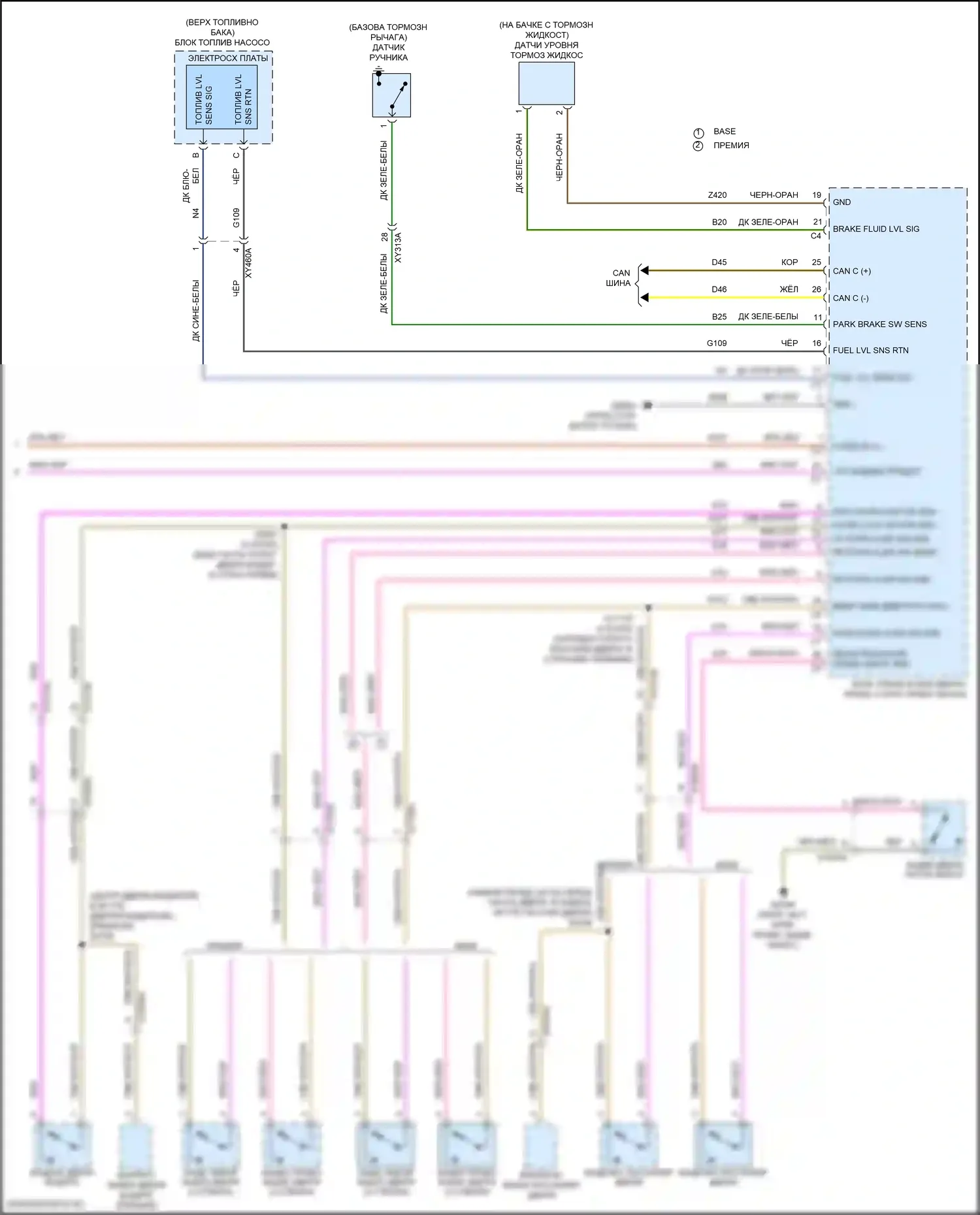 Wrangler Jeep IV (2018-2024): Электросхема приборной панели (2 из 2) 