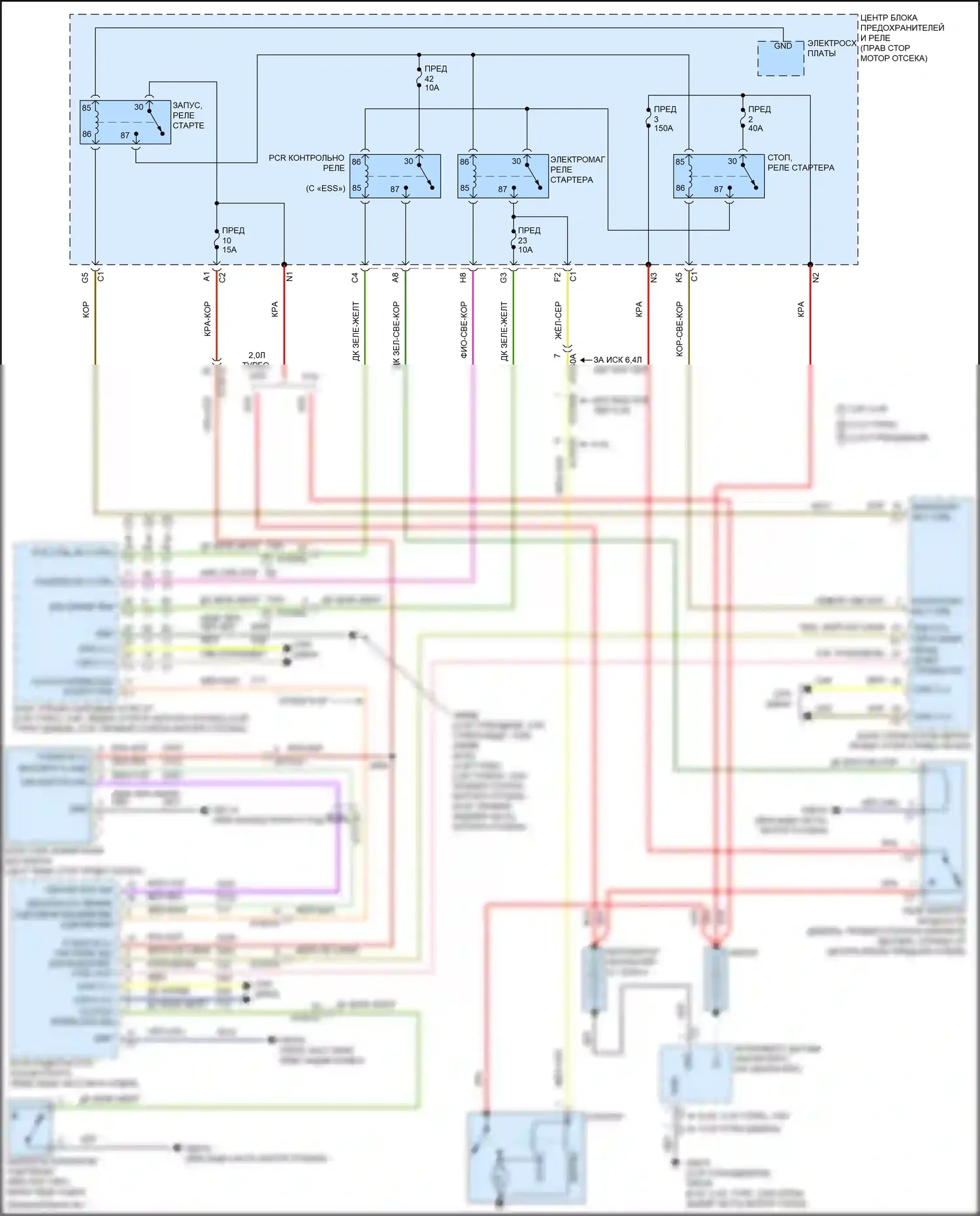 Wrangler Jeep IV (2018-2024): Электросхема стартера, без etorque 