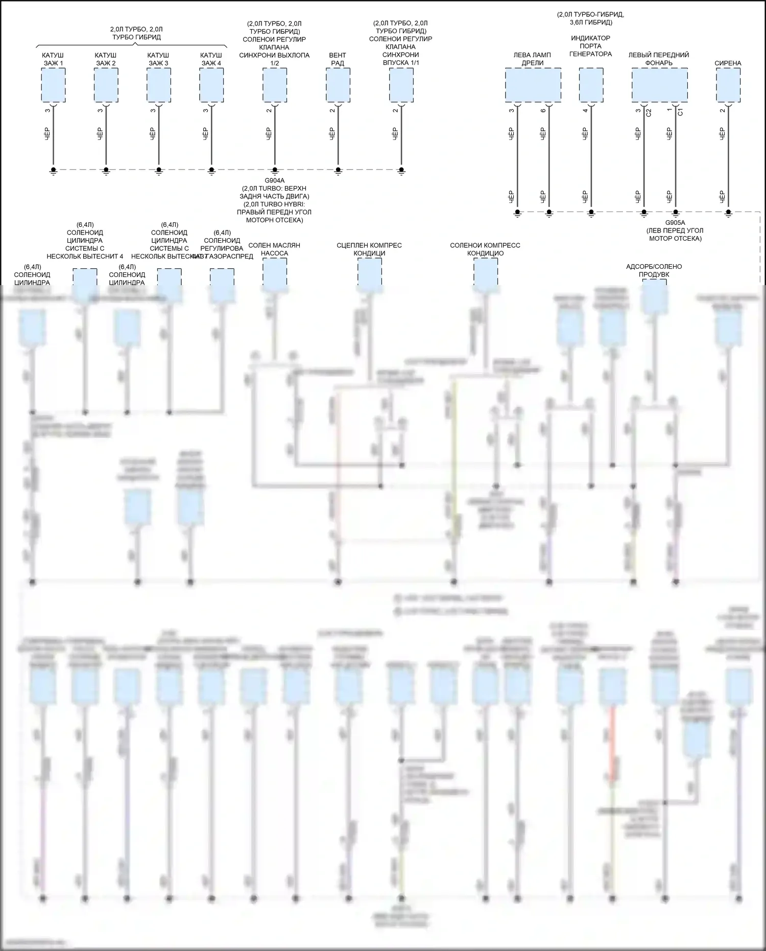 Wrangler Jeep IV (2018-2024): Электросхема разводки массы (1 из 7) 
