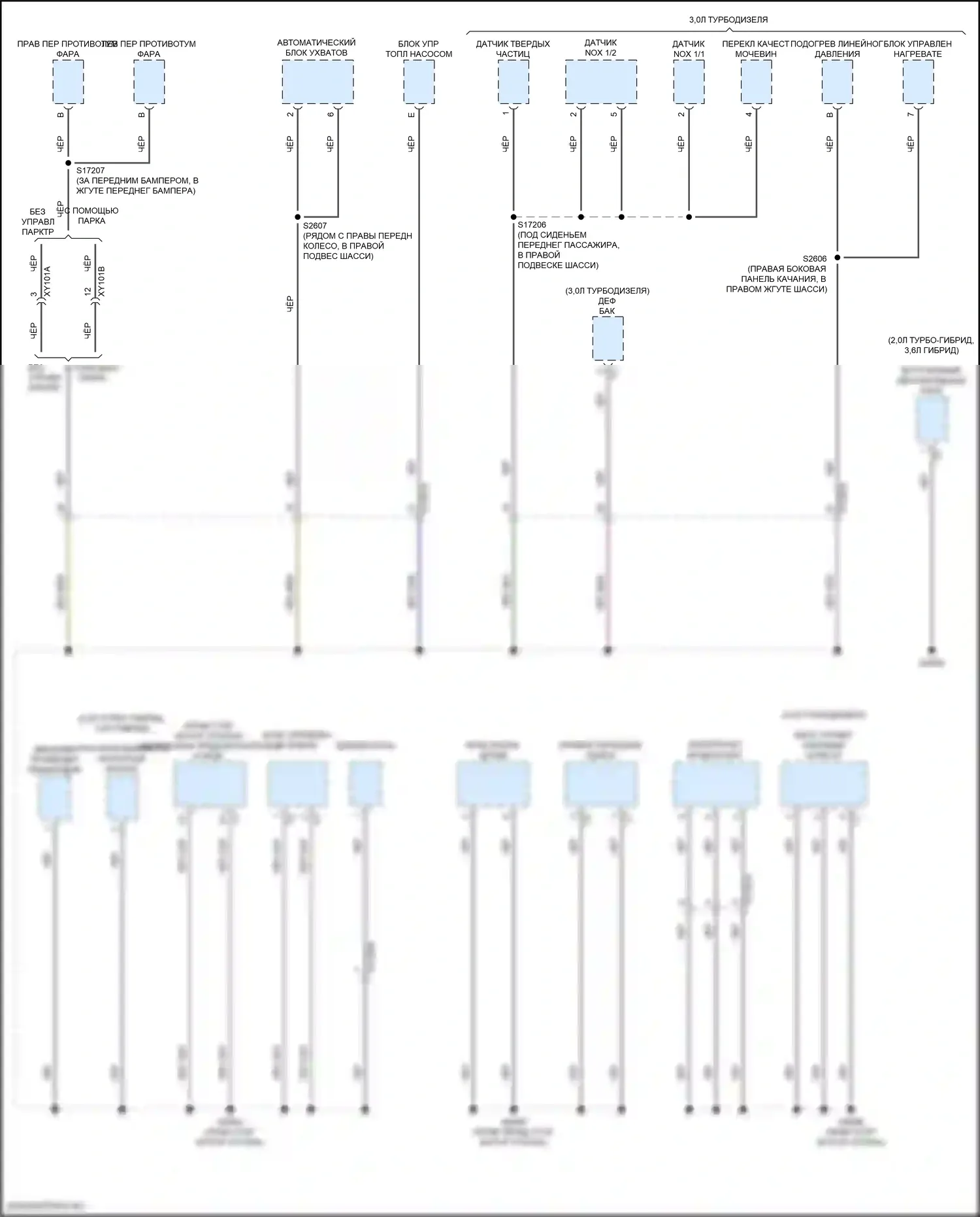 Wrangler Jeep IV (2018-2024): Электросхема разводки массы (2 из 7) 