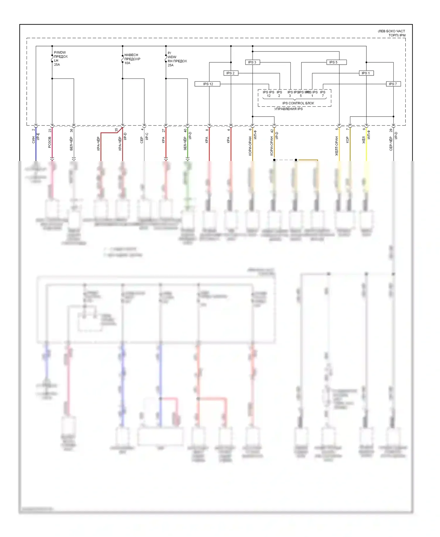 Cadenza Kia I рестайлинг (2013-2016): Электросхема блока предохранителей реле (8 из 9) 