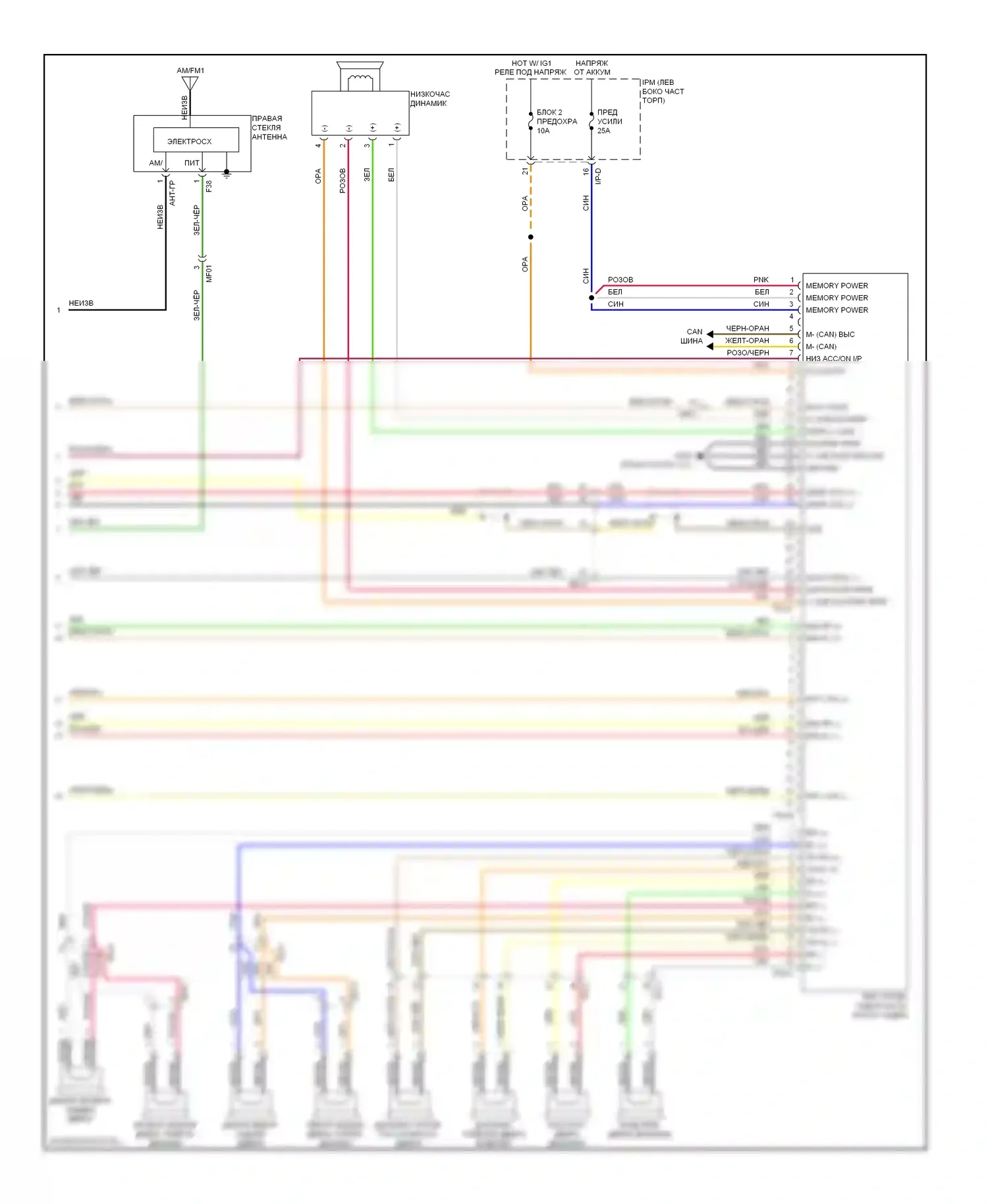 Cadenza Kia I рестайлинг (2013-2016): Электросхема магнитолы (4 из 4) 
