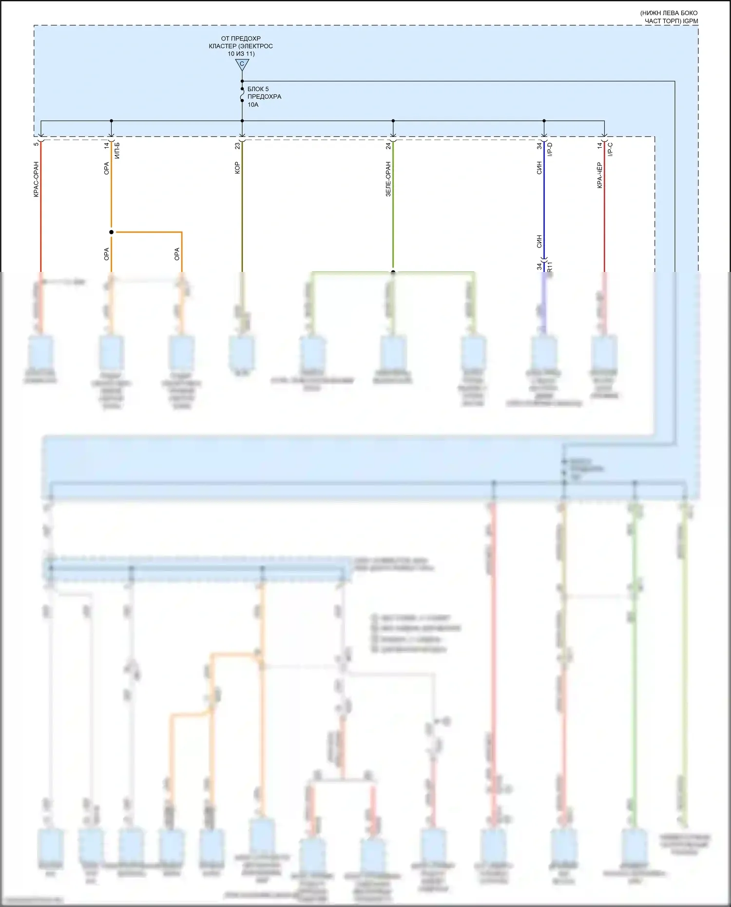 Cadenza Kia II (2016-2020): Электросхема блока предохранителей реле (11 из 11) 
