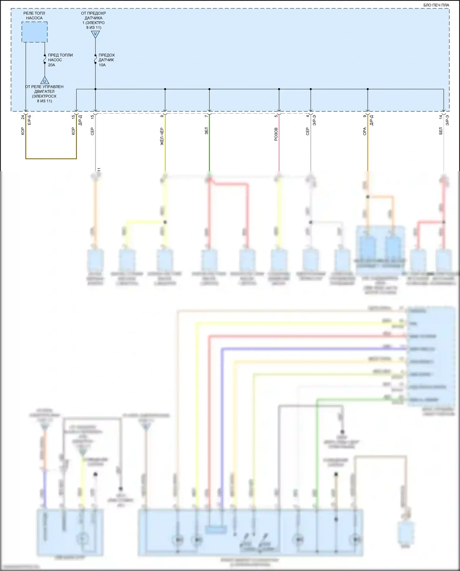 Cadenza Kia II (2016-2020): Электросхема блока предохранителей реле (6 из 11) 