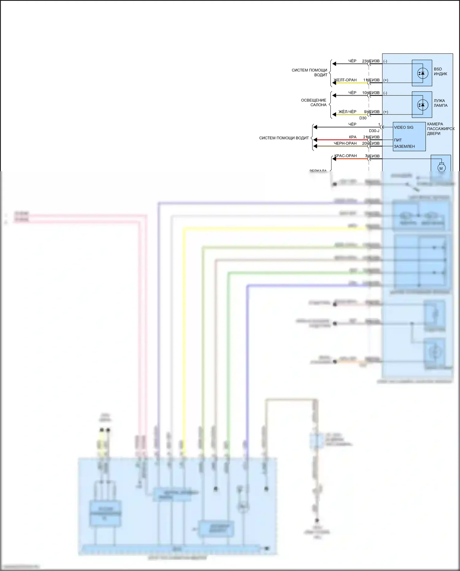 Cadenza Kia II (2016-2020): Электросхема памяти зеркал (2 из 2) 