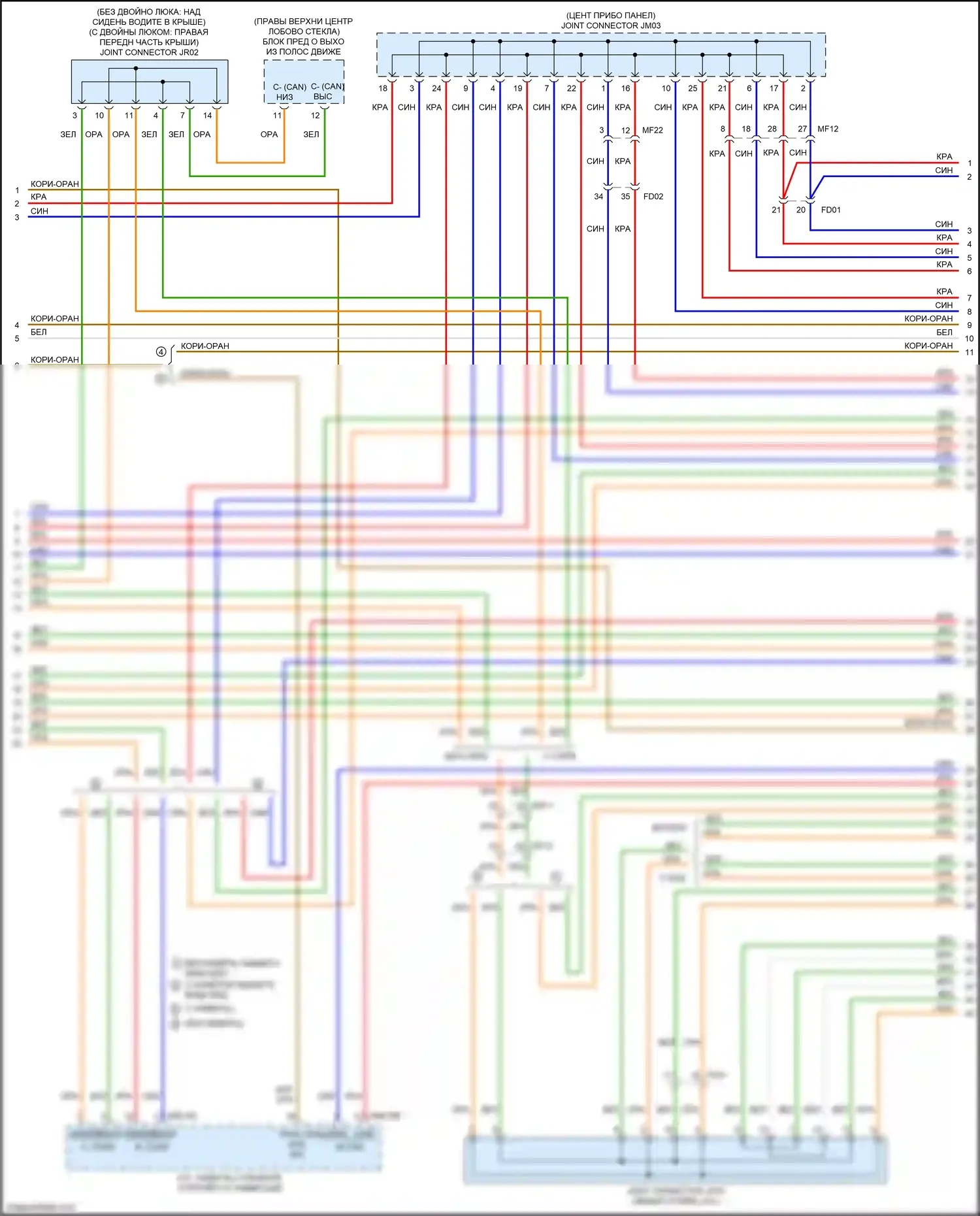 Carnival Kia III (2014-2021): Can шина электросхема (2 из 5) 
