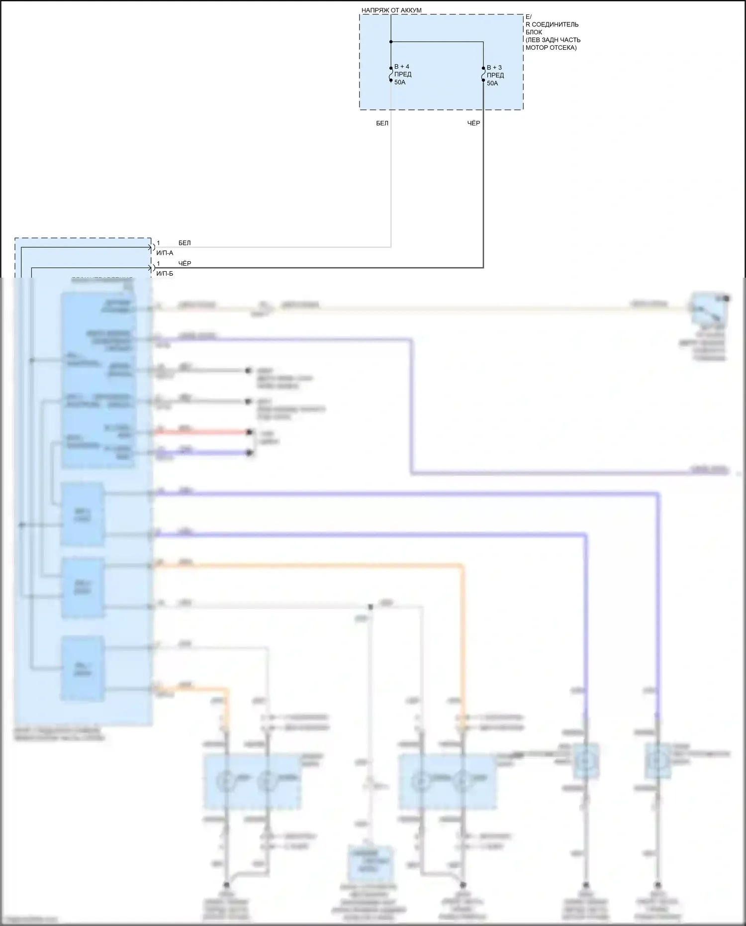 Carnival Kia III (2014-2021): Электросхема автоламп (1 из 2) 