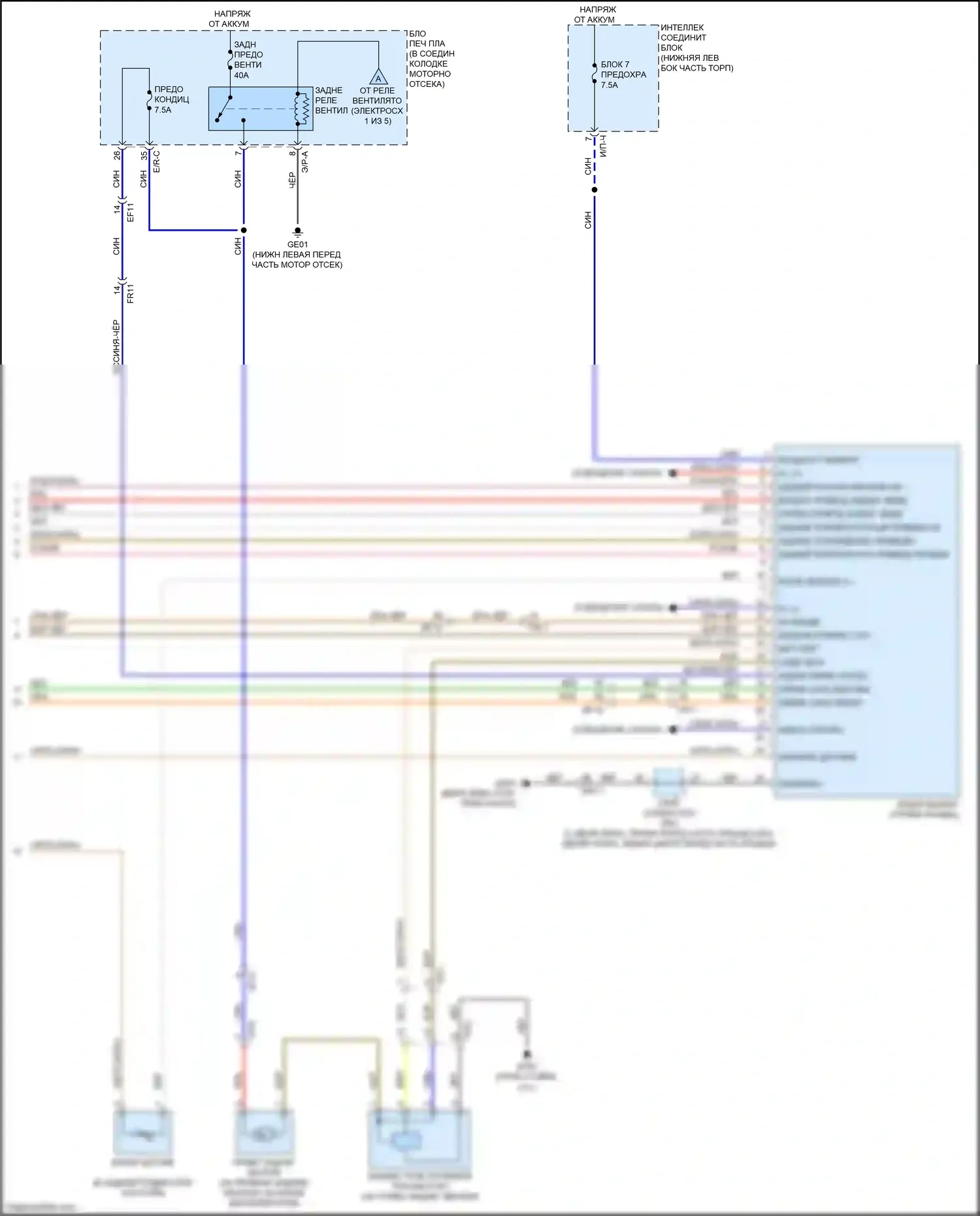 Carnival Kia III (2014-2021): Электросхема климат контроля (5 из 5) 