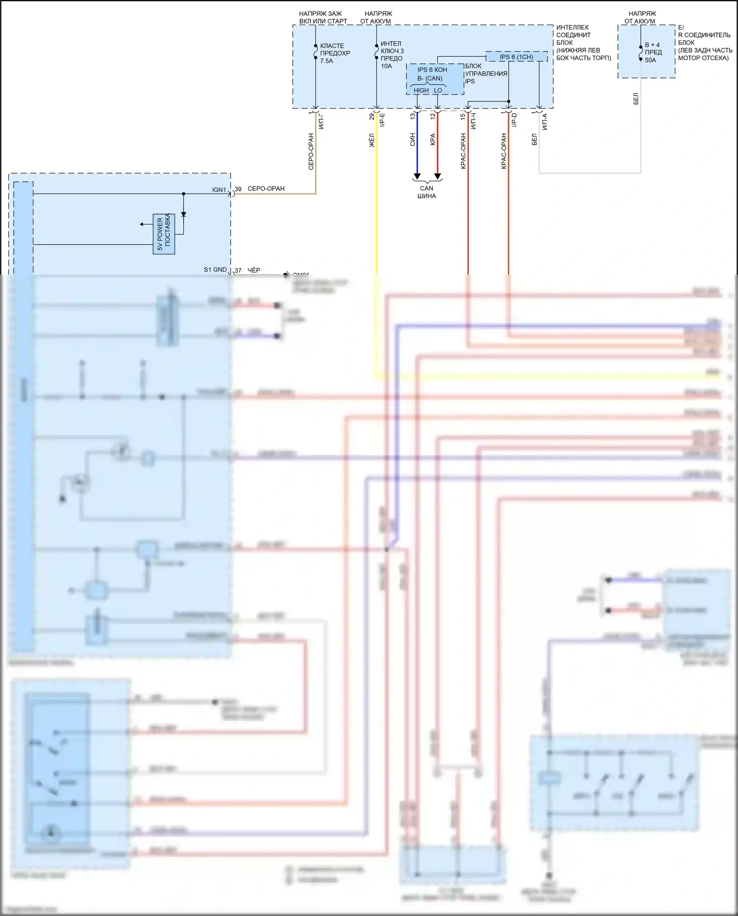 Carnival Kia III (2014-2021): Электросхема подсветки приборной панели (1 из 3) 