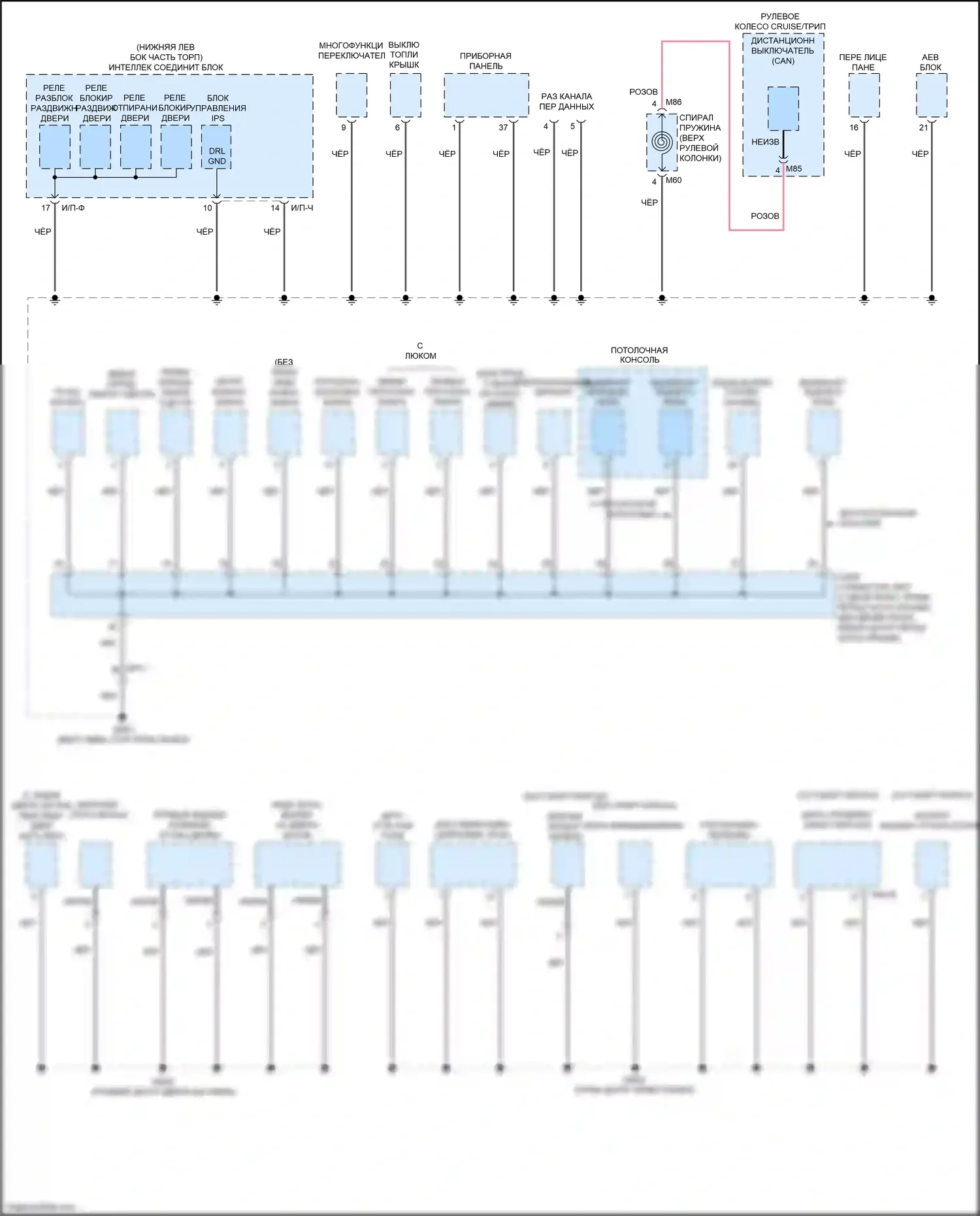 Carnival Kia III (2014-2021): Электросхема разводки массы (5 из 6) 