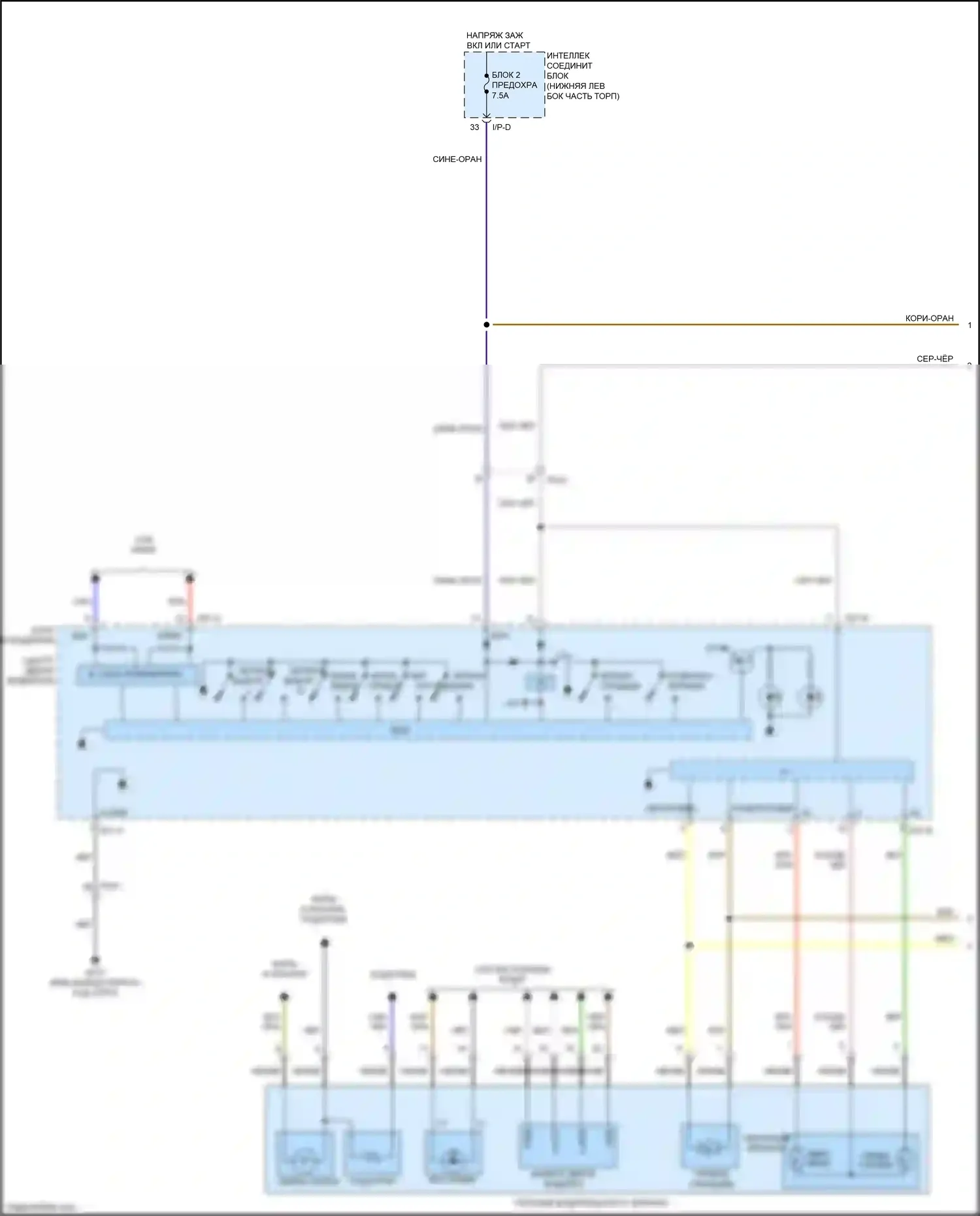 Carnival Kia III (2014-2021): Электросхема зеркала питания (1 из 2) 
