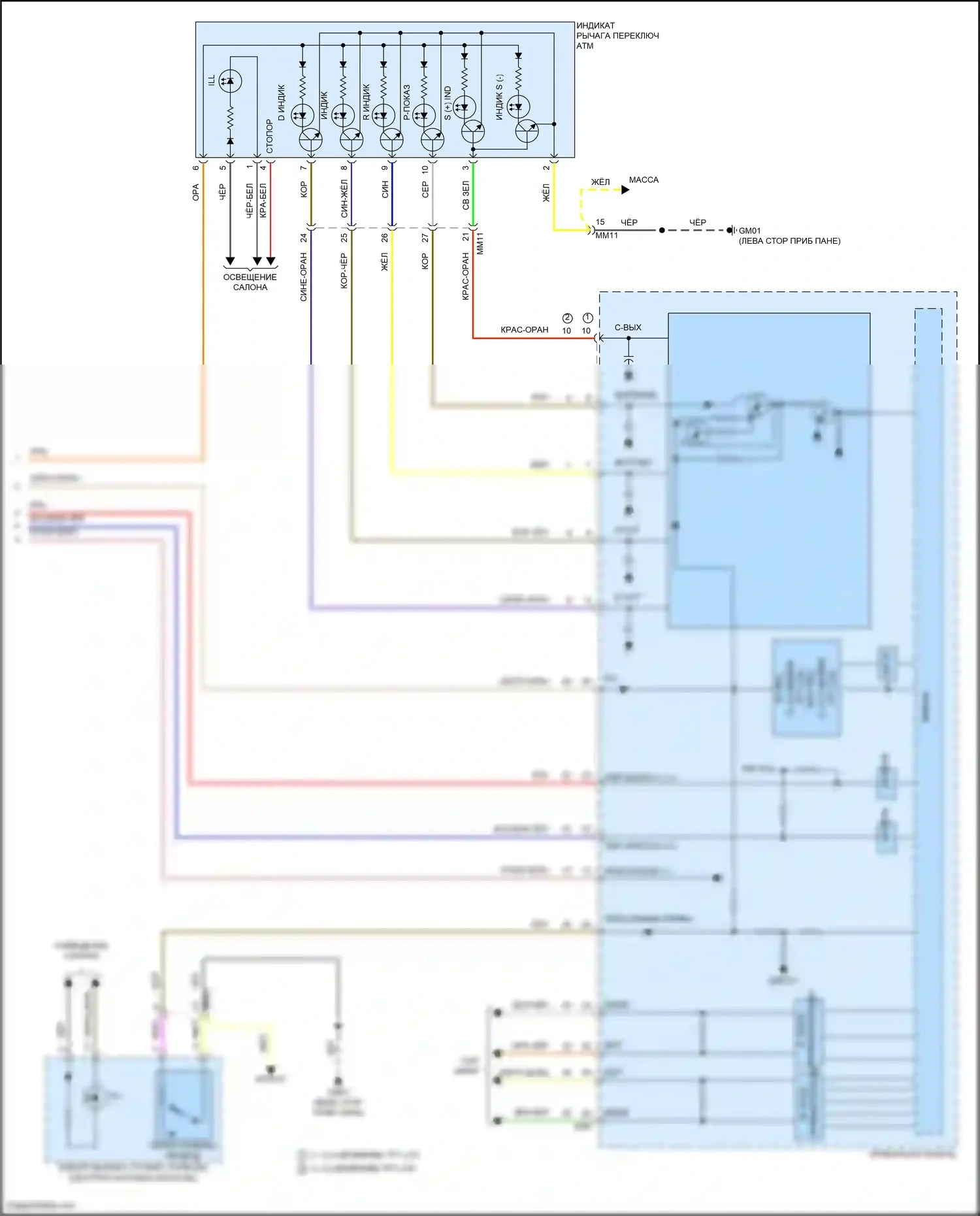 Carnival Kia IV рестайлинг (2023-2024): Электросхема коробки передач, без sbw (3 из 3) 