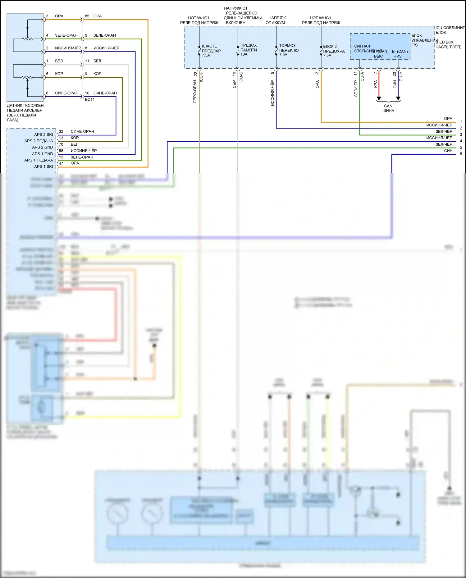 Carnival Kia IV рестайлинг (2023-2024): Электросхема круиз-контроля (1 из 2) 