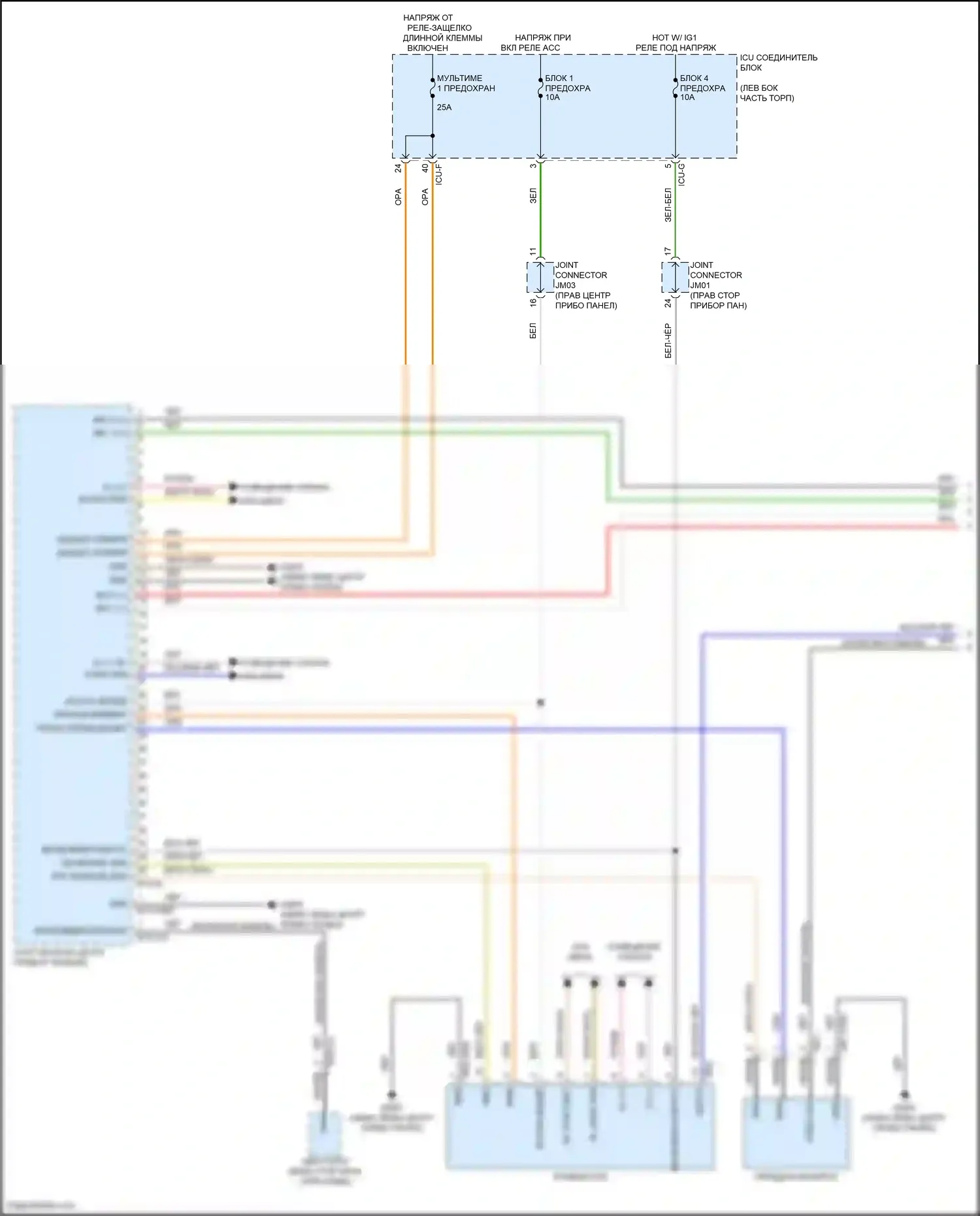 Carnival Kia IV рестайлинг (2023-2024): Электросхема магнитолы, с навигацией и усилителем (1 из 5) 