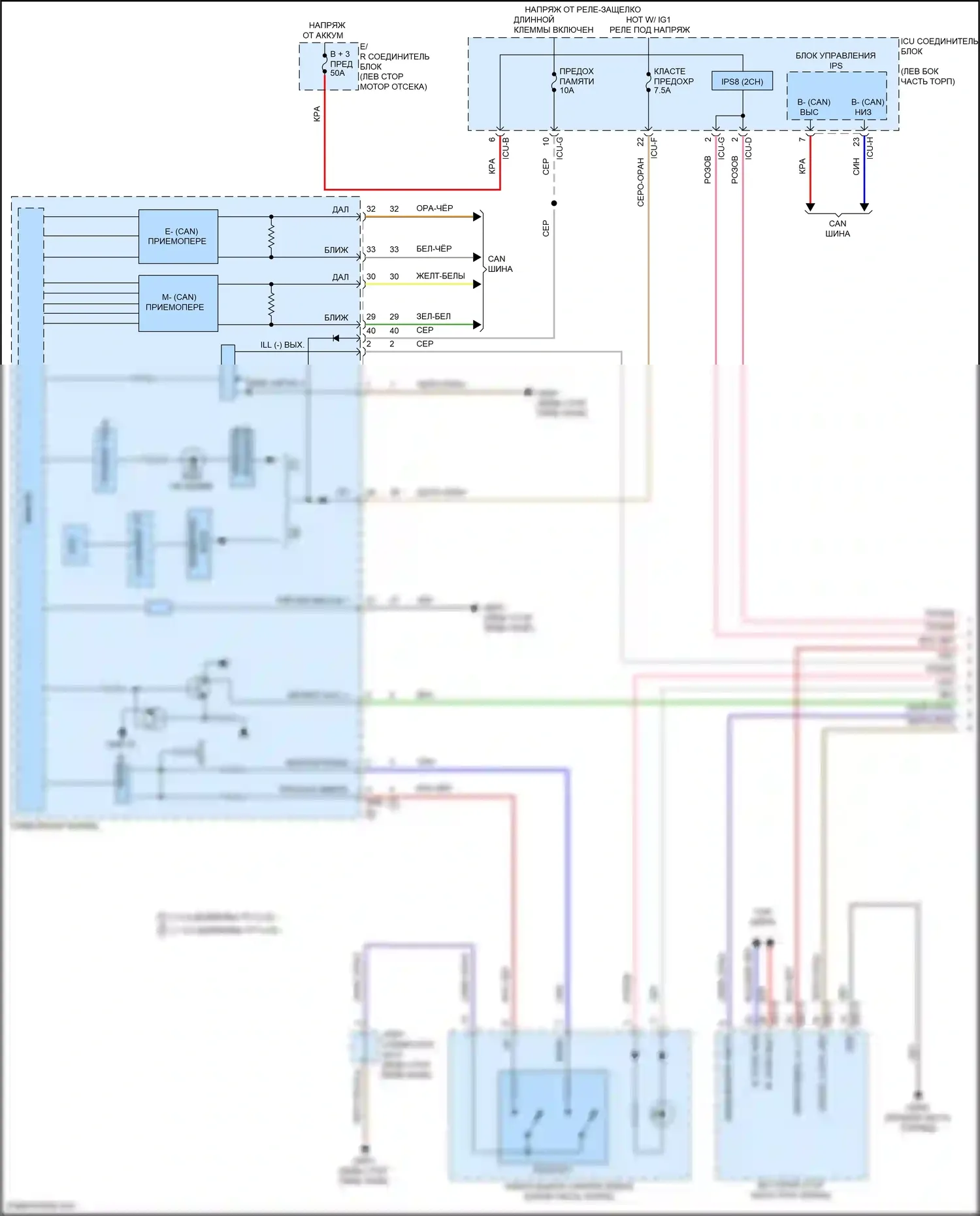Carnival Kia IV рестайлинг (2023-2024): Электросхема подсветки приборной панели (1 из 4) 