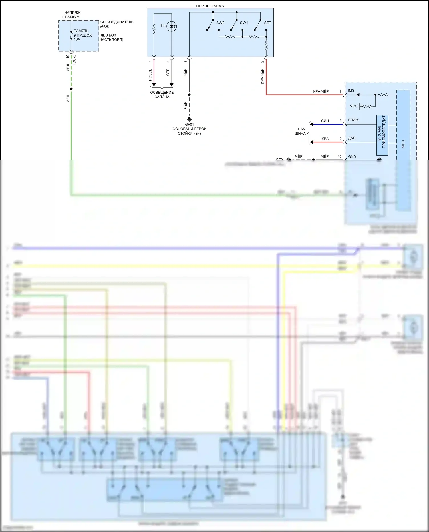 Carnival Kia IV рестайлинг (2023-2024): Электросхема сиденья памяти (3 из 3) 