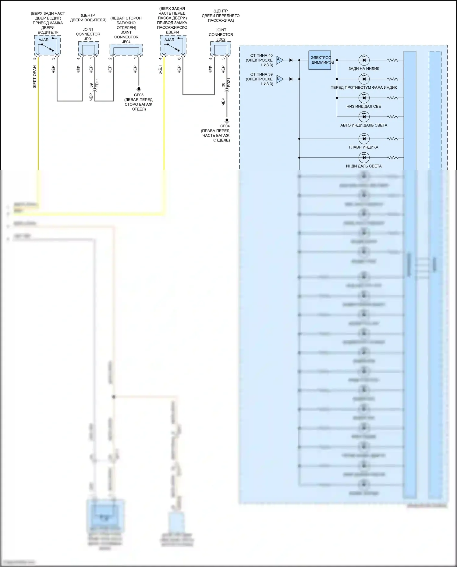 Carnival Kia IV рестайлинг (2023-2024): Электросхема приборной панели, с 4,2-дюймовым жк-дисплеем (3 из 3) 