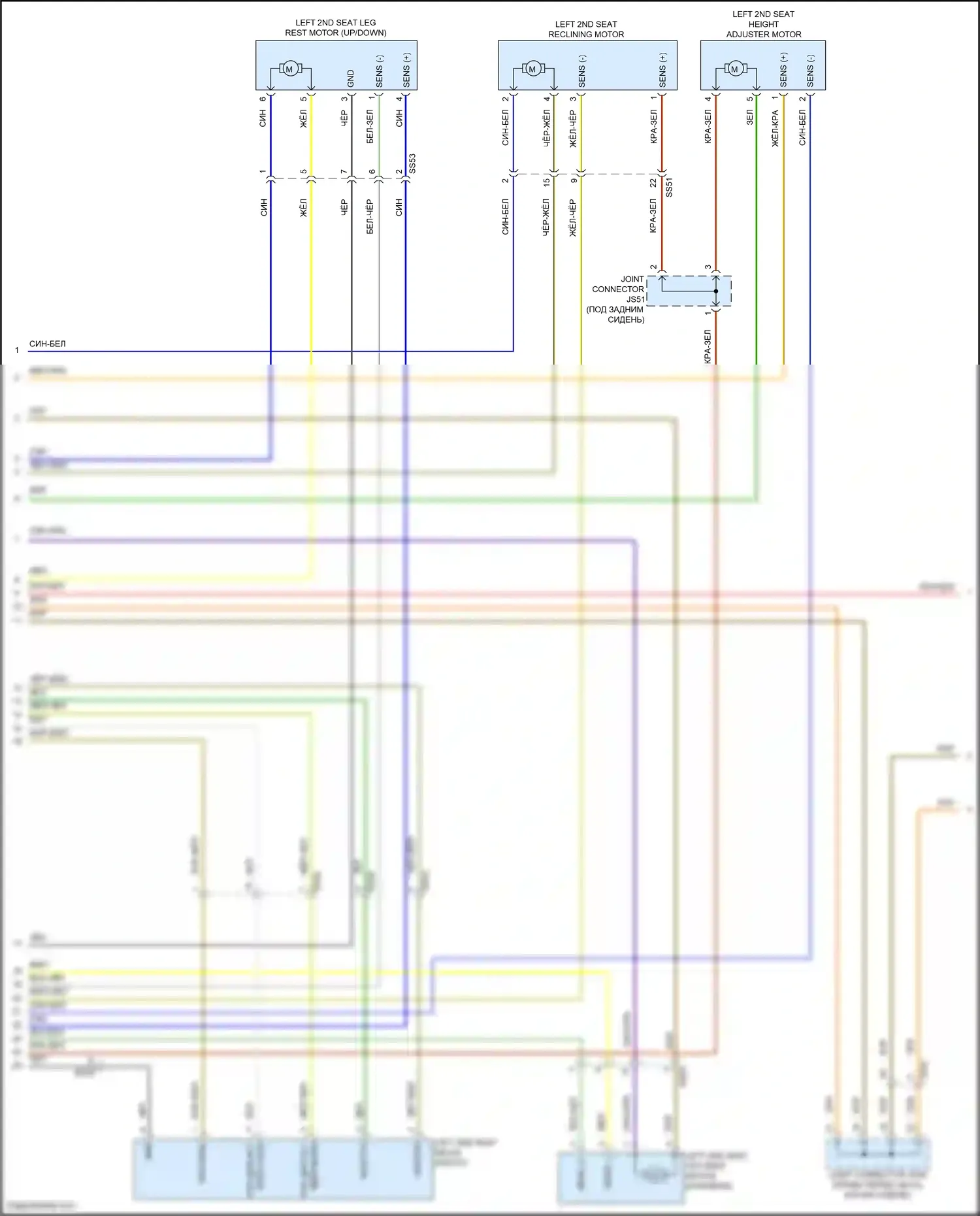 Carnival Kia IV рестайлинг (2023-2024): Электросхема заднего силового сиденья (2 из 4) 