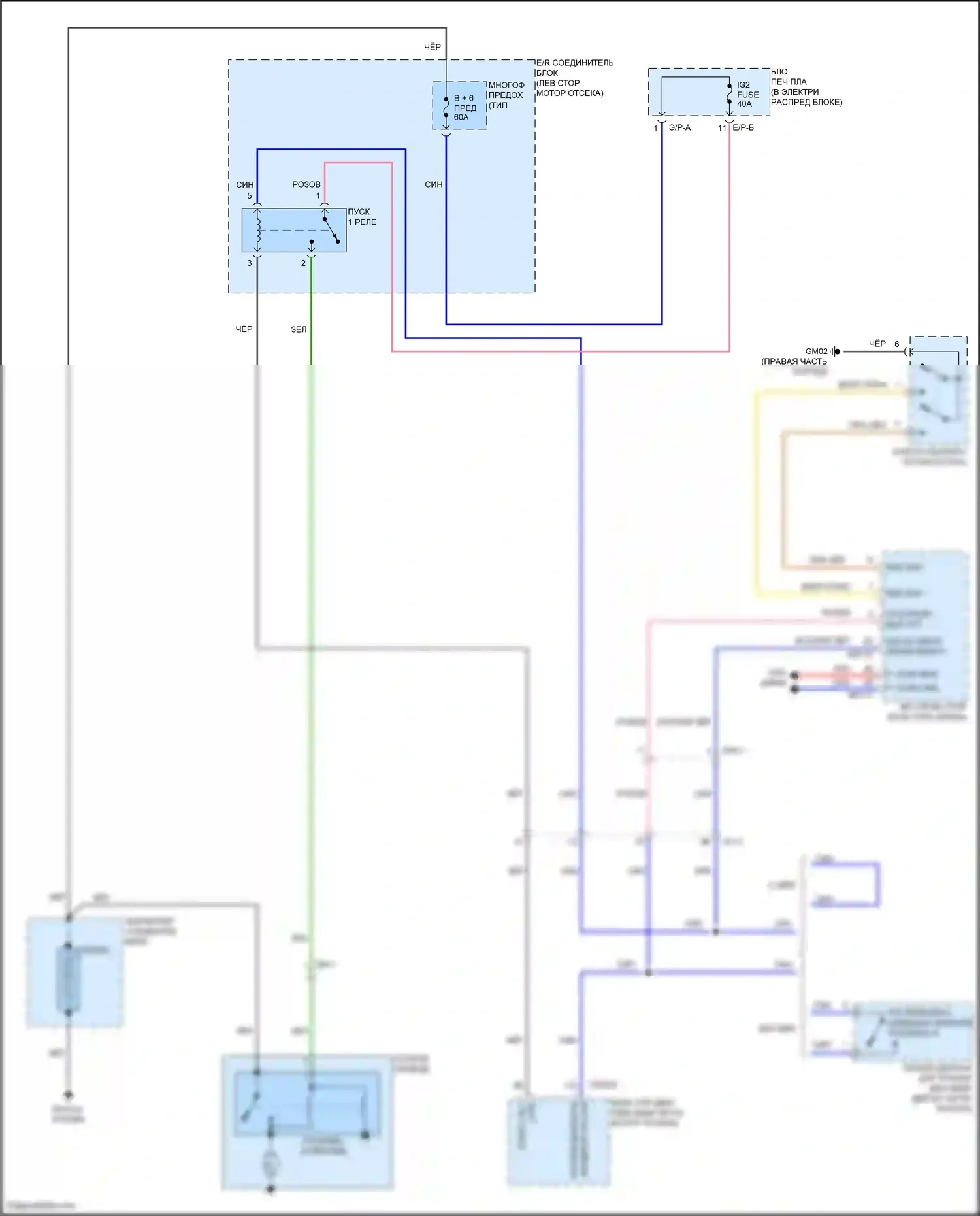 Carnival Kia IV рестайлинг (2023-2024): Электросхема стартера, с интеллектуальным ключом 