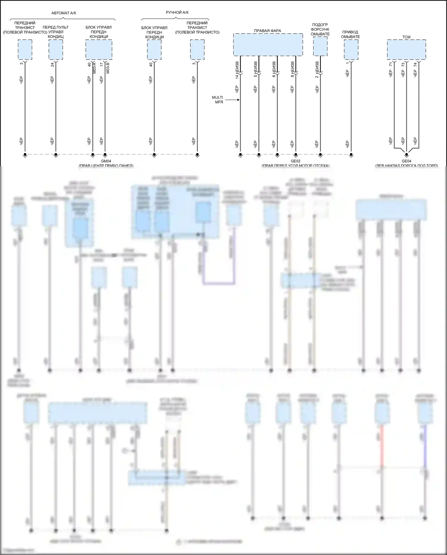 Carnival Kia IV рестайлинг (2023-2024): Электросхема разводки массы (3 из 10) 