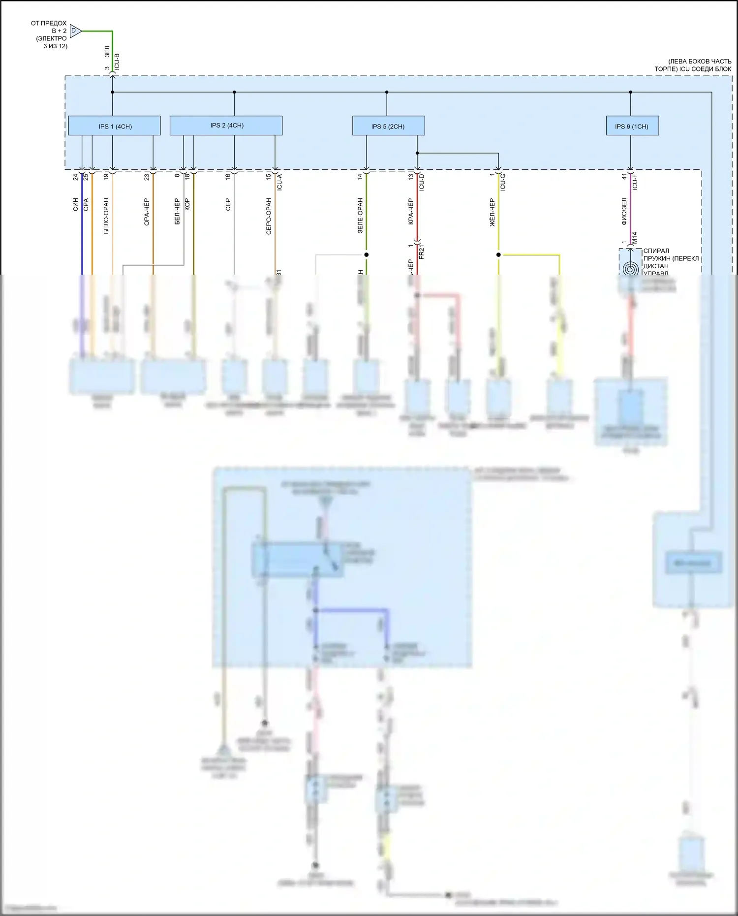 Carnival Kia IV (2020-2024): Электросхема блока предохранителей реле (6 из 12) 
