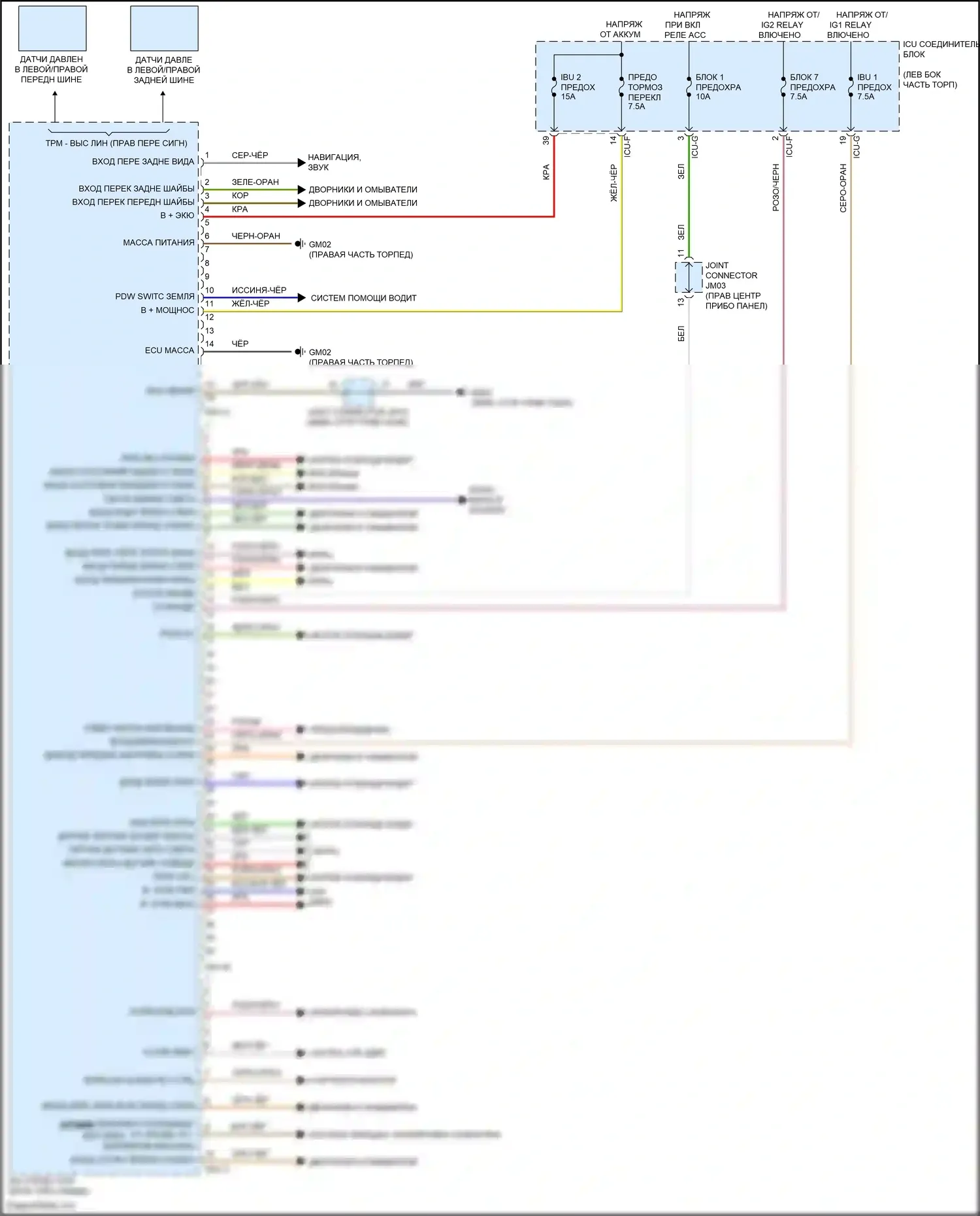 Carnival Kia IV (2020-2024): Электросхема блока встроенного управления (1 из 2) 