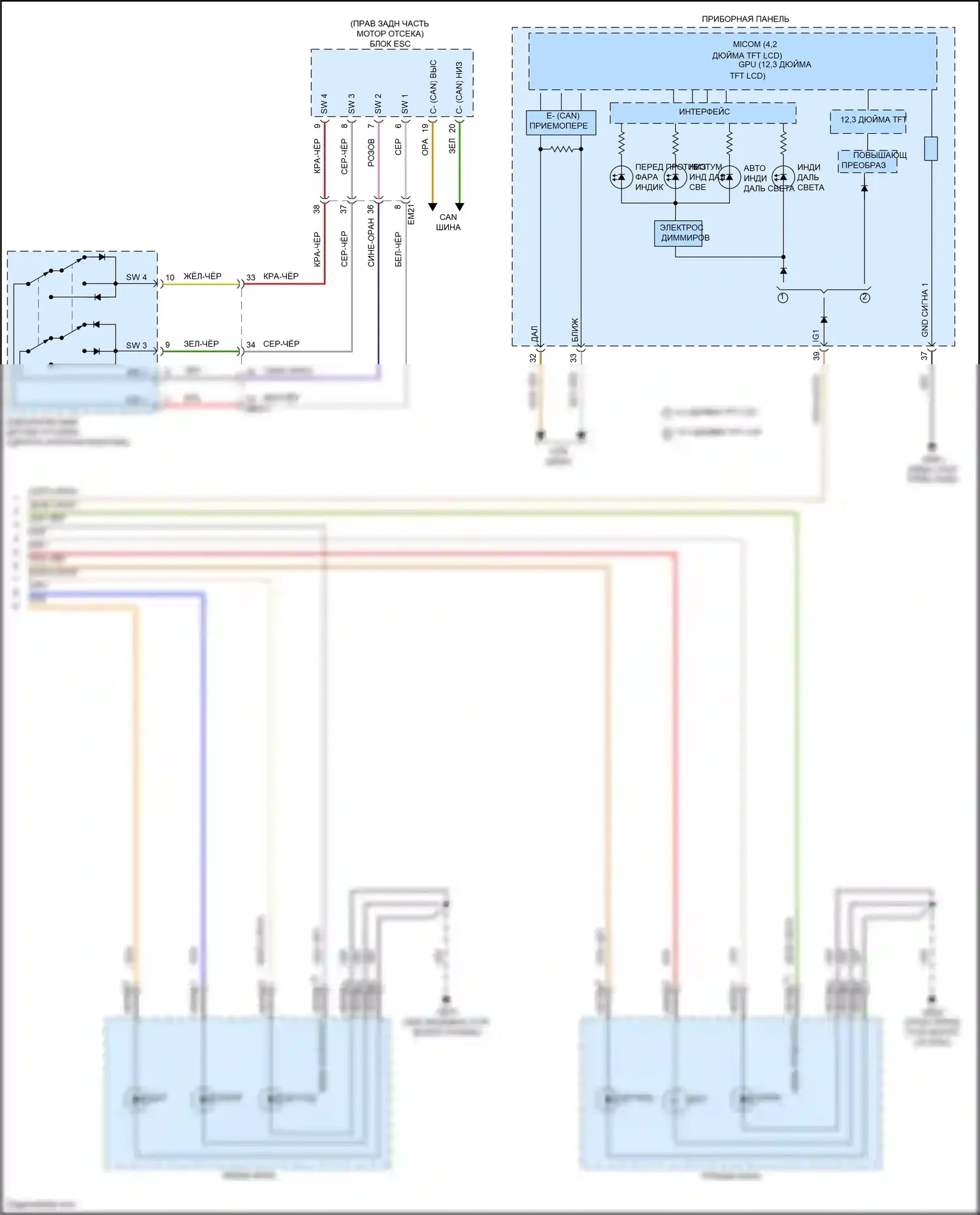 Carnival Kia IV (2020-2024): Электросхема фар (2 из 2) 