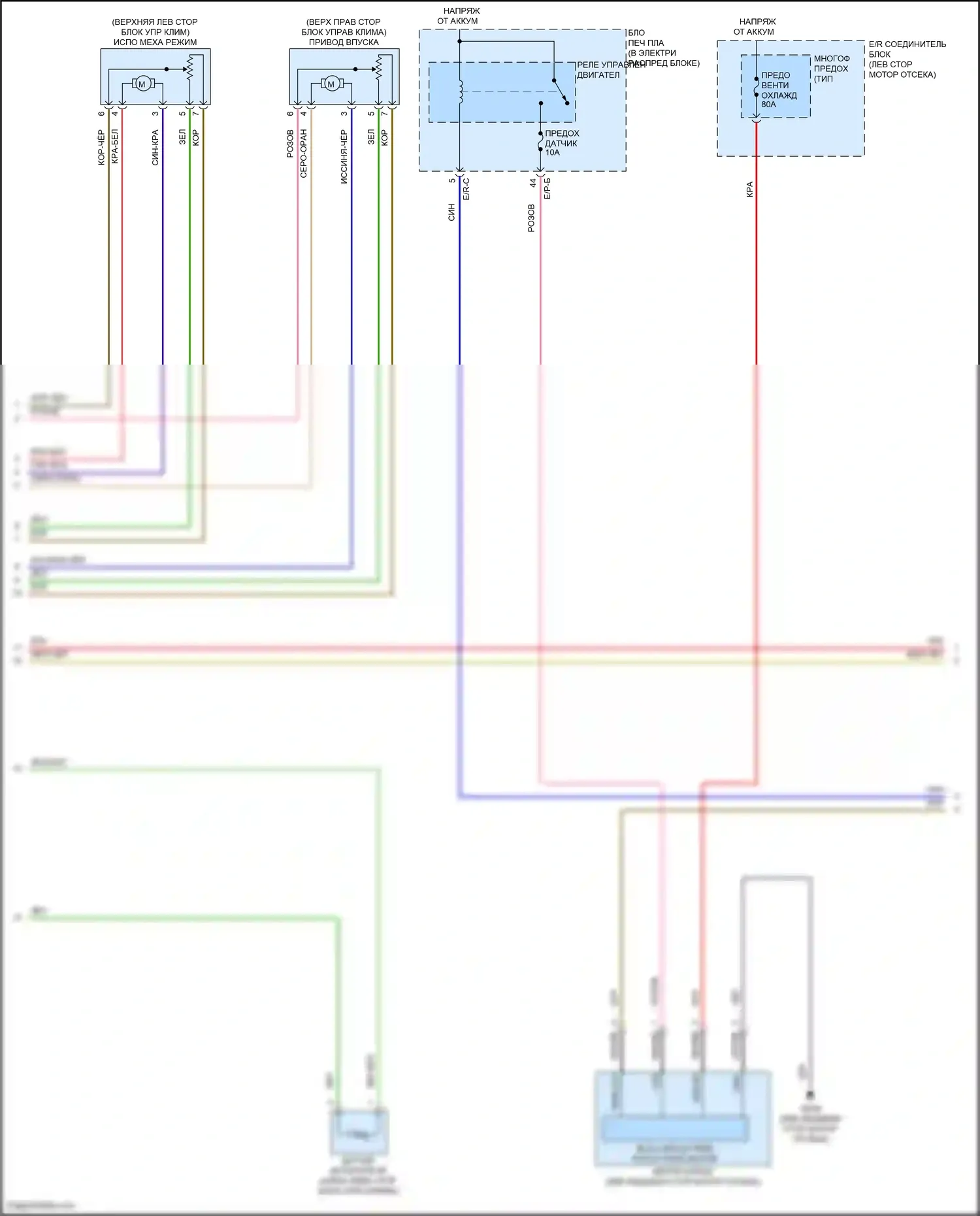 Carnival Kia IV (2020-2024): Электросхема ручного кондиционера (3 из 4) 