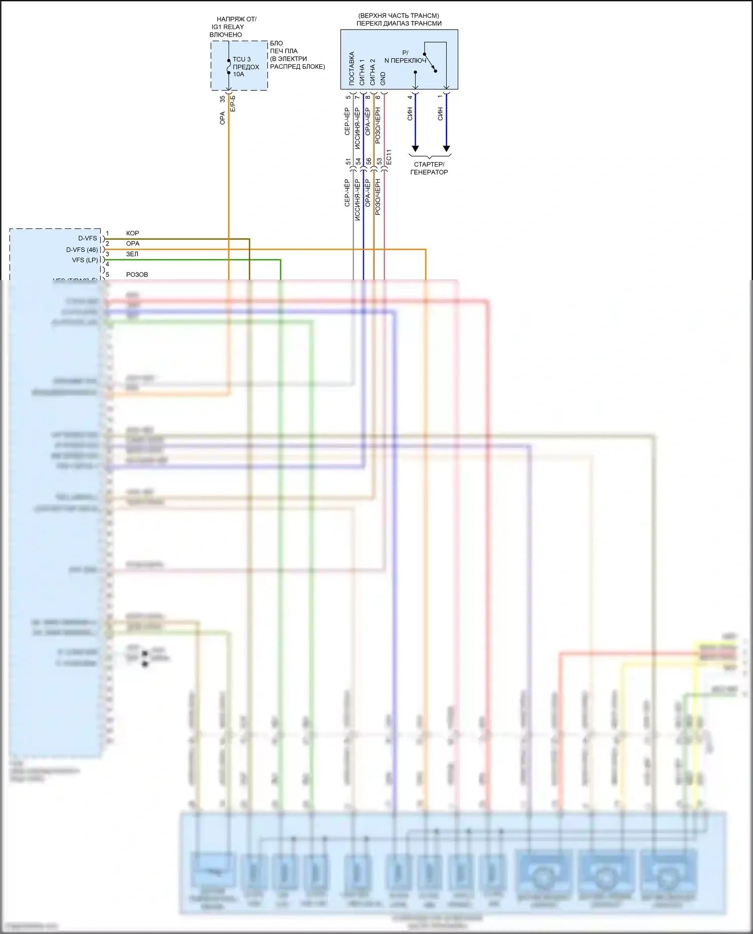 Carnival Kia IV (2020-2024): Электросхема коробки передач, без sbw (1 из 3) 