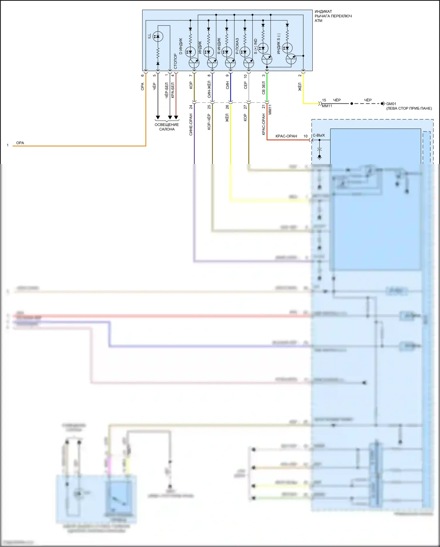 Carnival Kia IV (2020-2024): Электросхема коробки передач, без sbw (3 из 3) 
