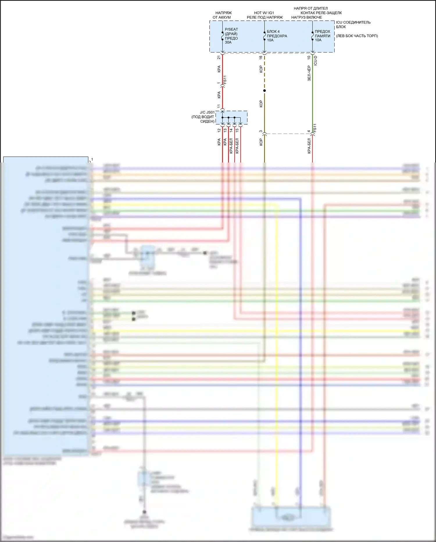 Carnival Kia IV (2020-2024): Электросхема сиденья памяти (1 из 3) 