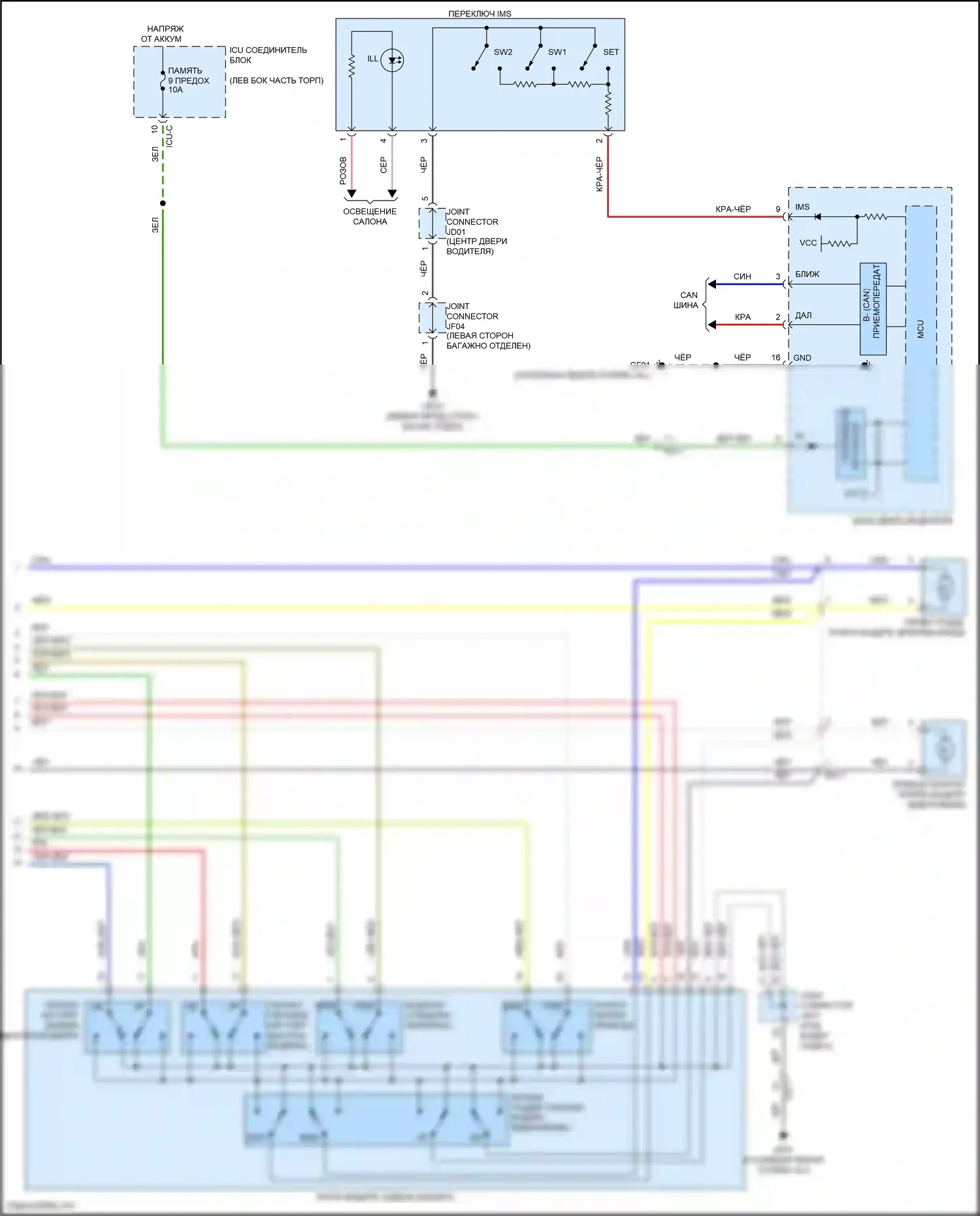 Carnival Kia IV (2020-2024): Электросхема сиденья памяти (3 из 3) 