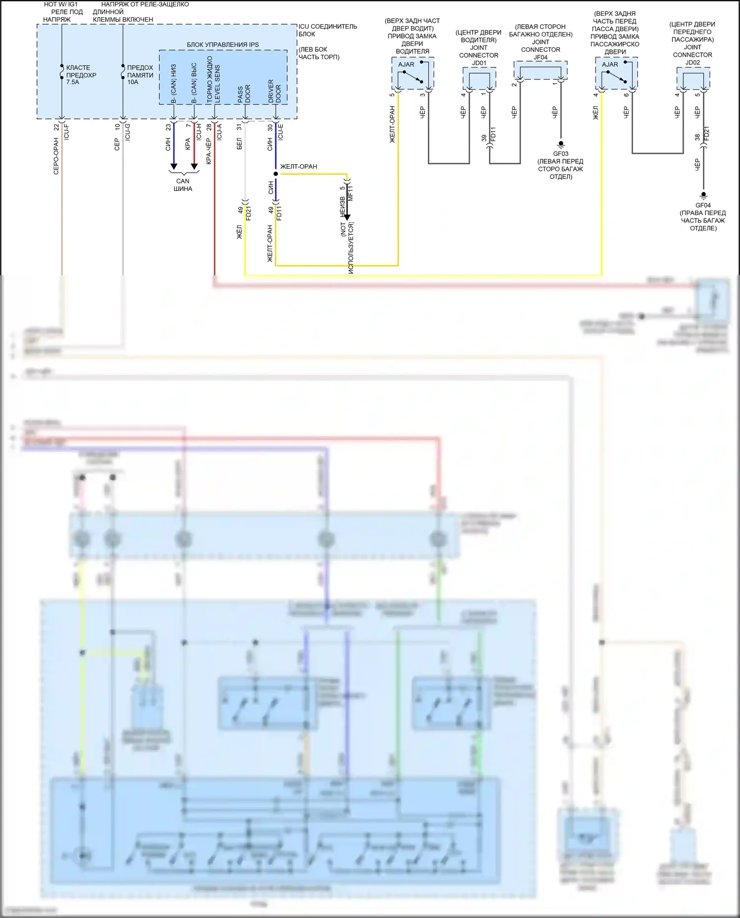 Carnival Kia IV (2020-2024): Электросхема приборной панели, с 12,3-дюймовым жк-дисплеем (2 из 2) 