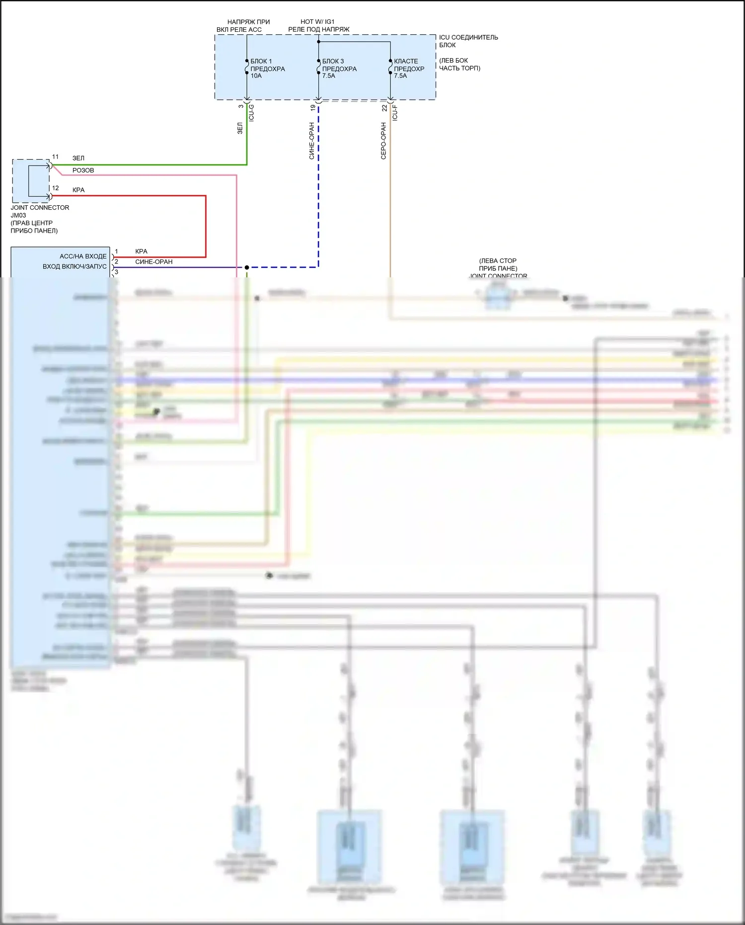 Carnival Kia IV (2020-2024): Электросхема парктроника, с adas (1 из 3) 