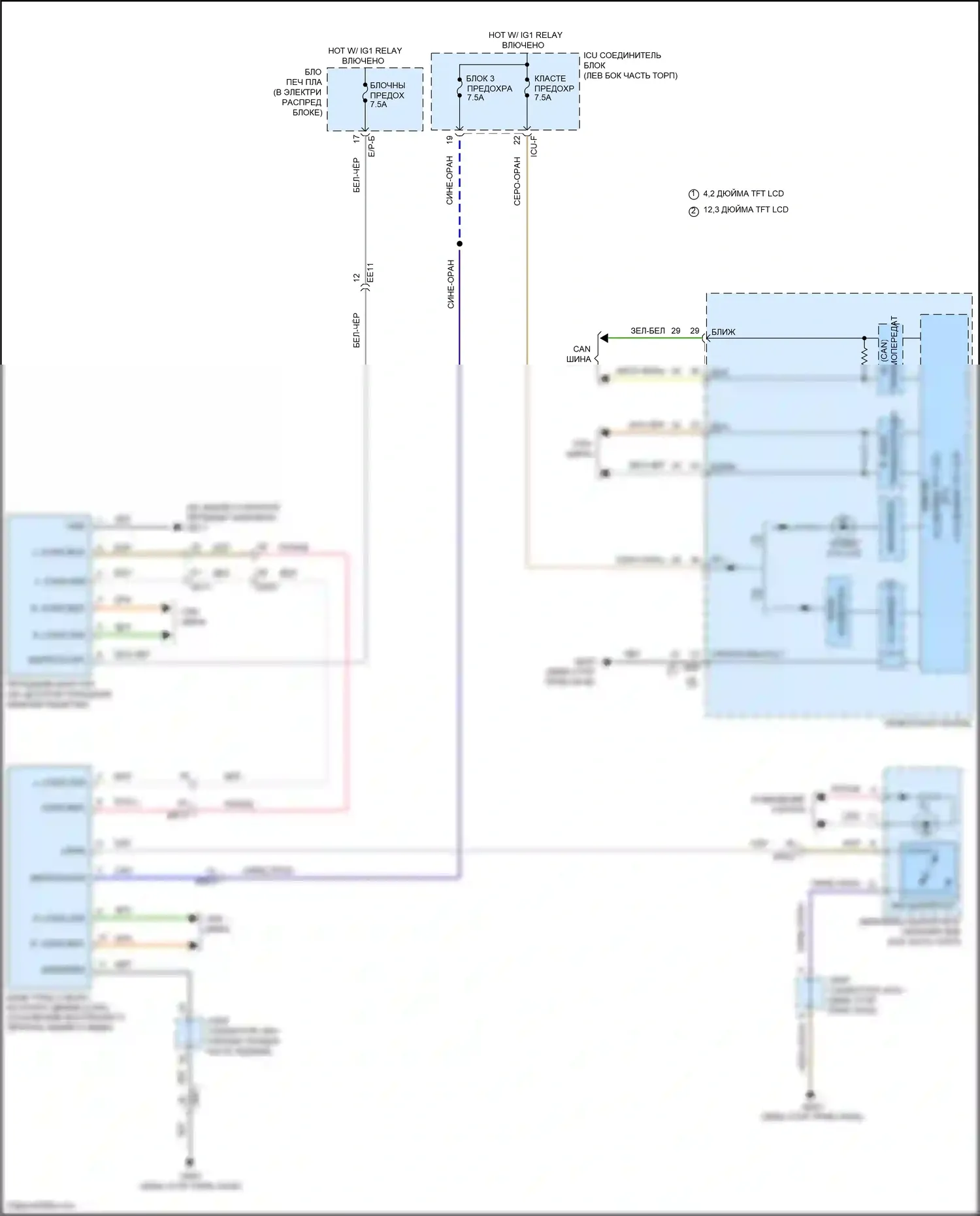 Carnival Kia IV (2020-2024): Электросхема сигнализации о выезде с полосы движения 