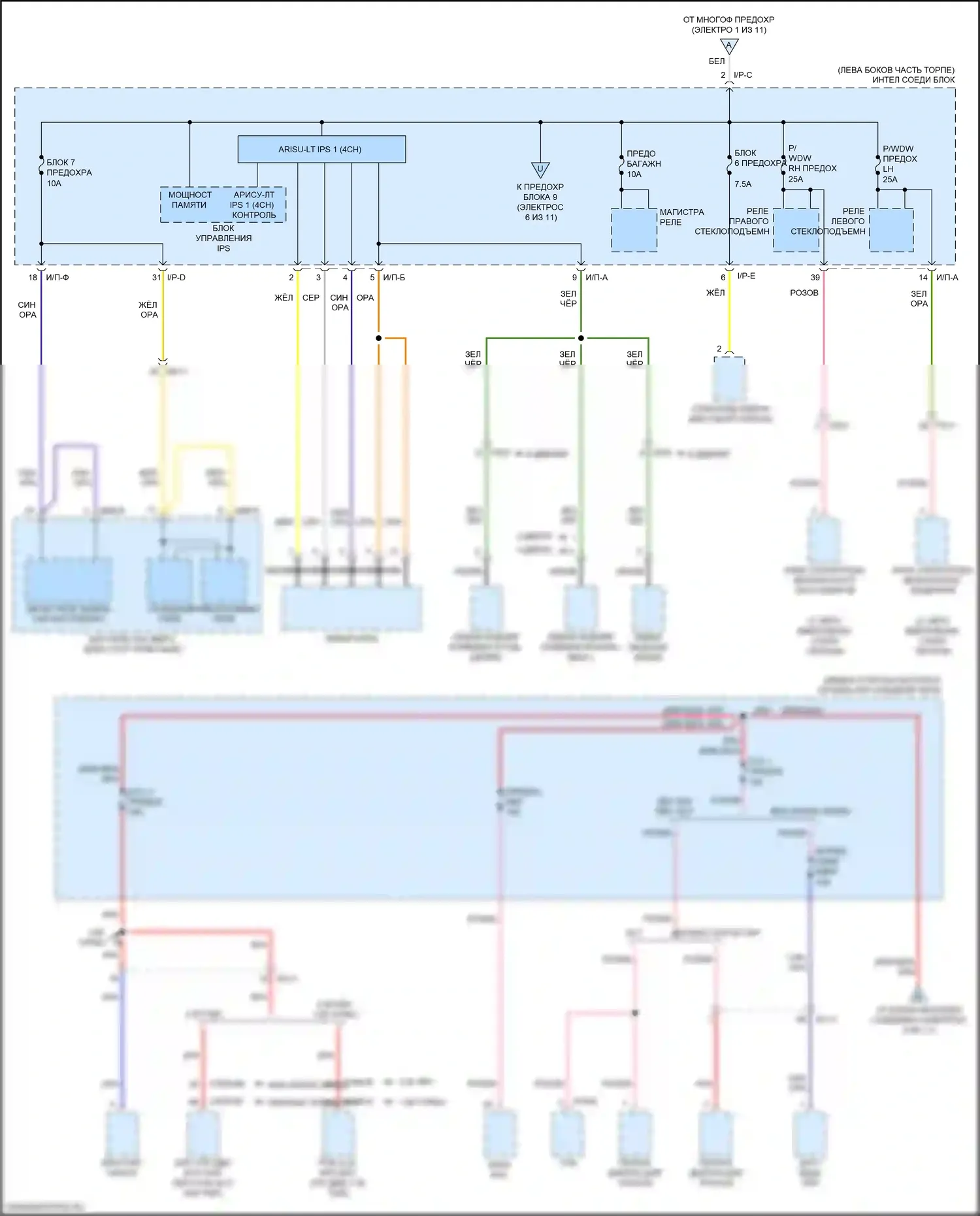 Cerato Kia III рестайлинг (2016-2021): Электросхема блока предохранителей реле (2 из 11) 