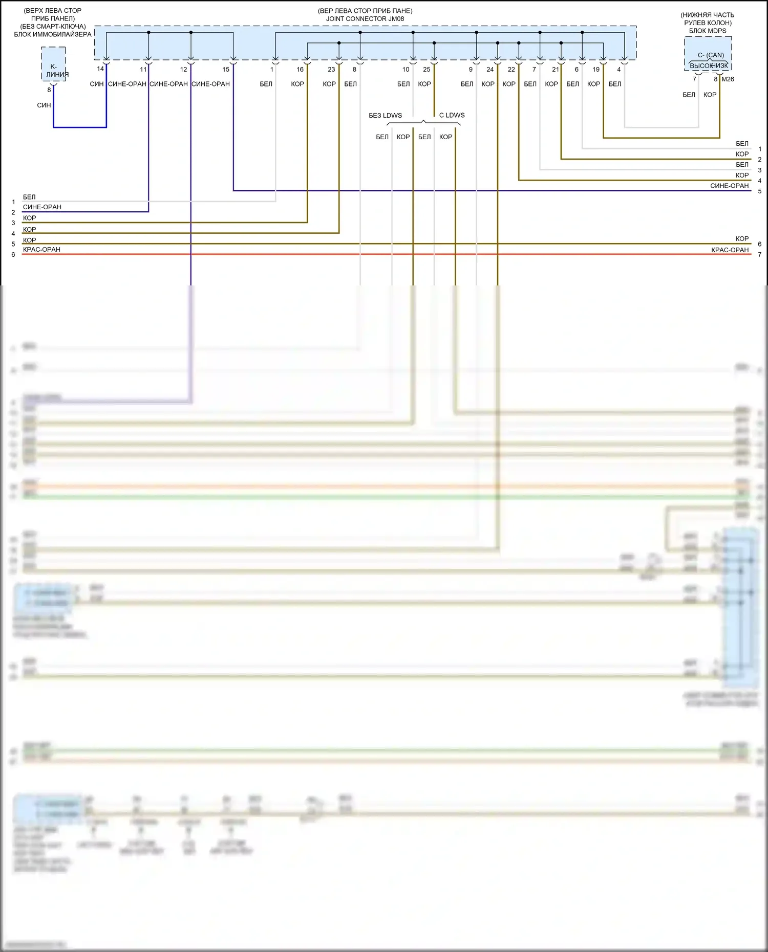 Cerato Kia III рестайлинг (2016-2021): Can шина электросхема (3 из 5) 